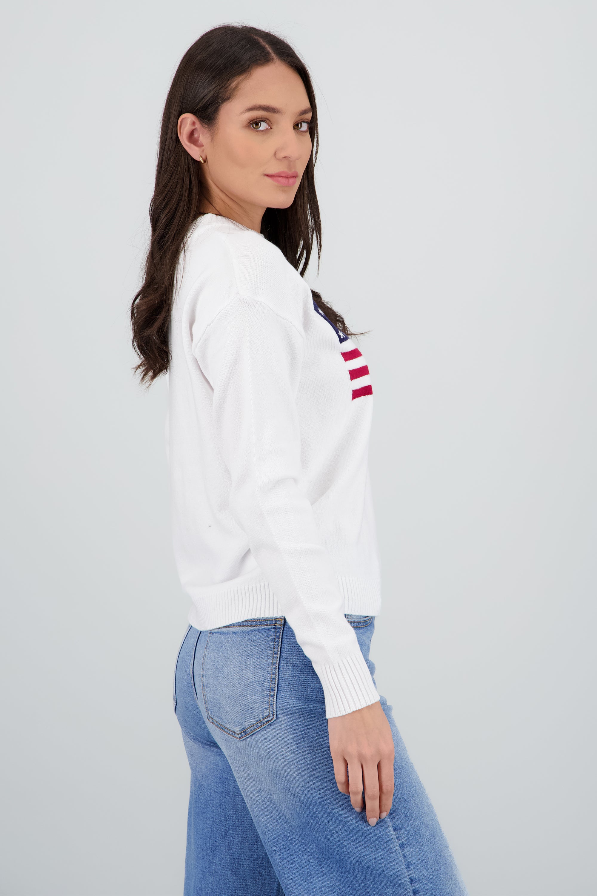 Sueter tejido bandera BLANCO