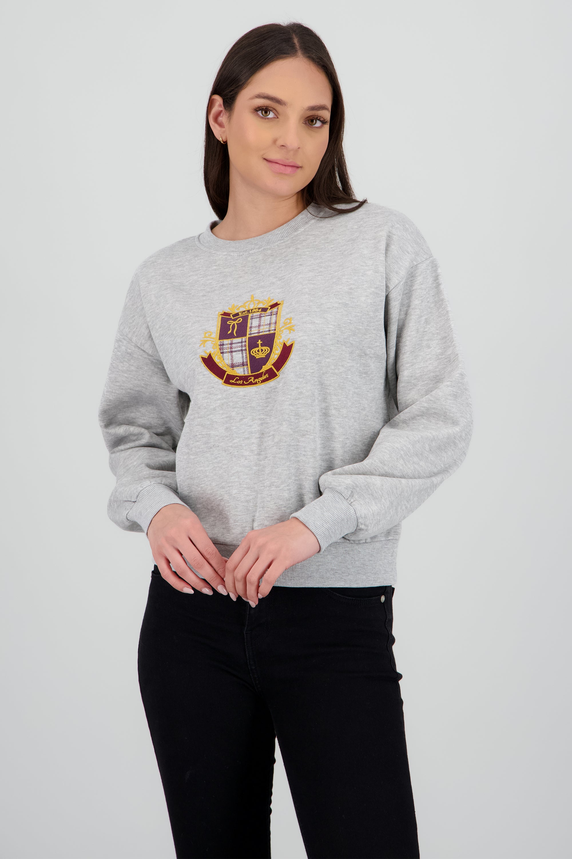 Sudadera escudo moños GRIS JASPE