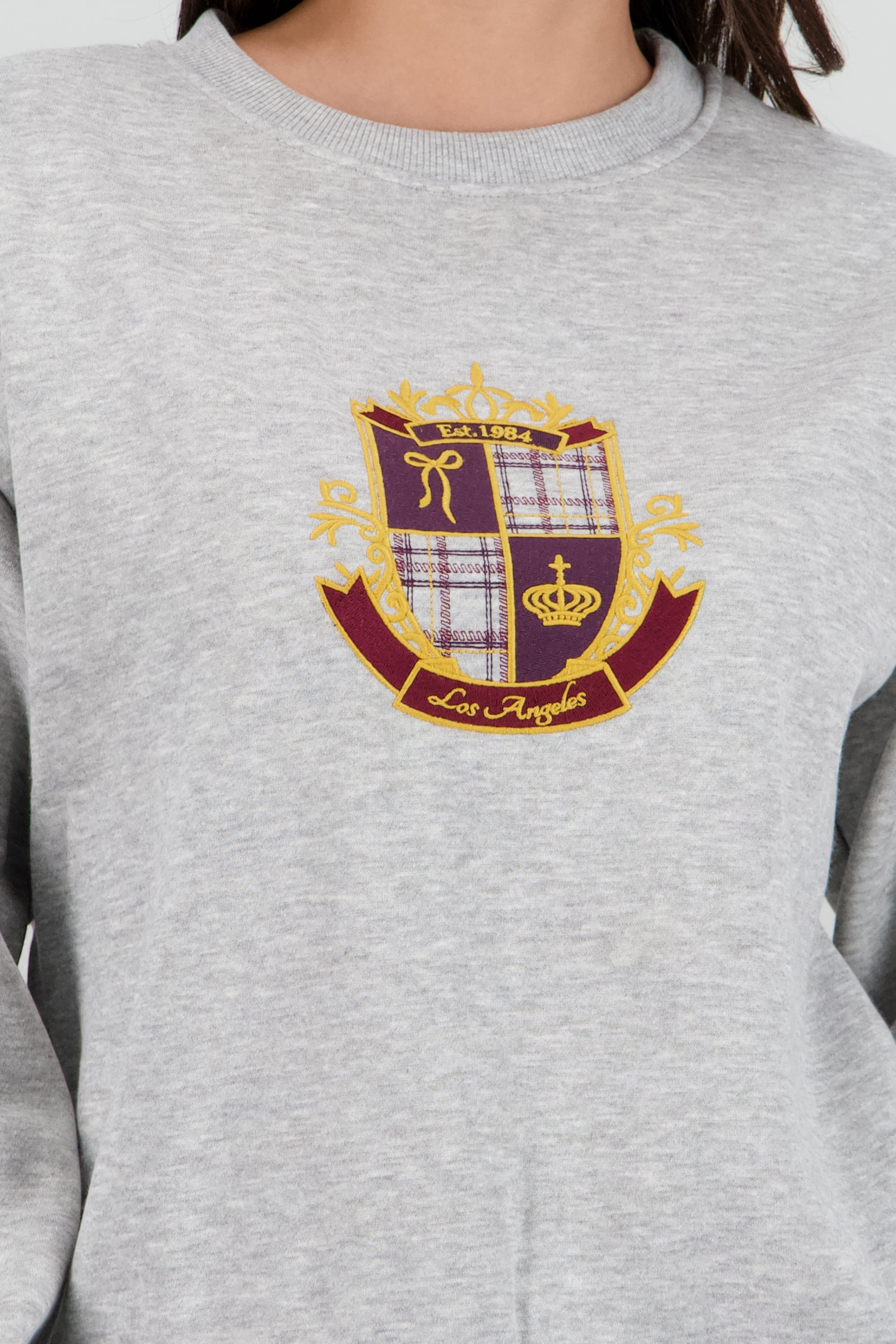 Sudadera escudo moños GRIS JASPE