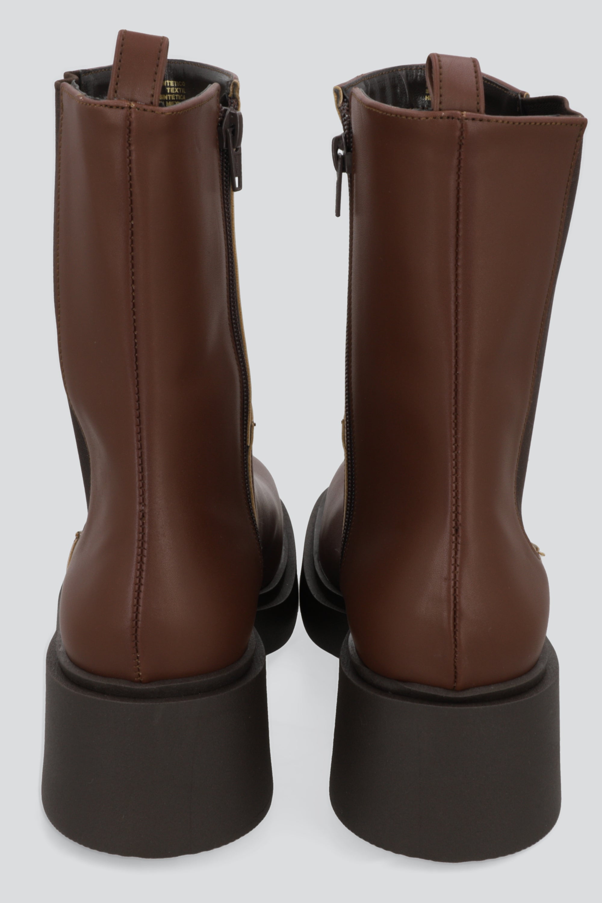 Botin elastico punta cuadrada CAFE