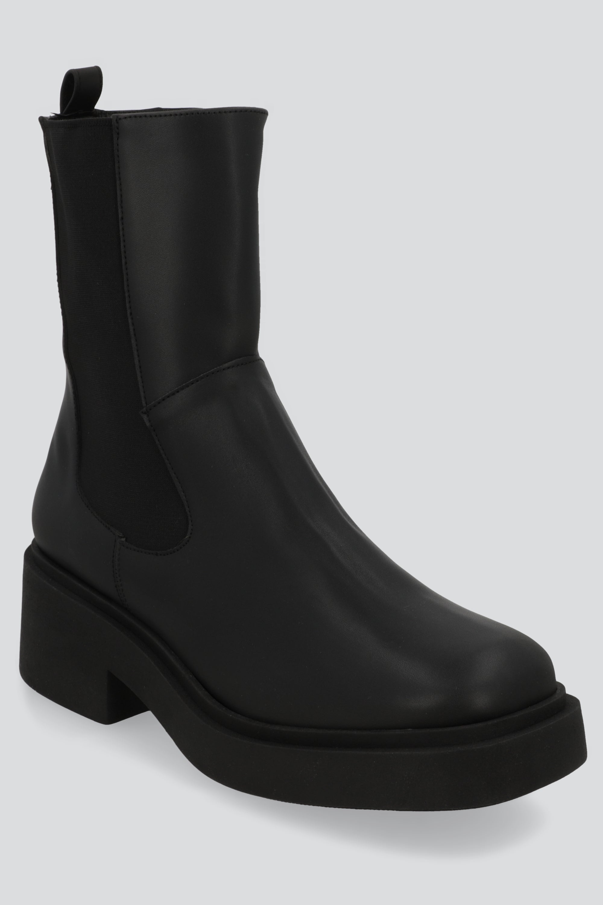 Botin elastico punta cuadrada NEGRO