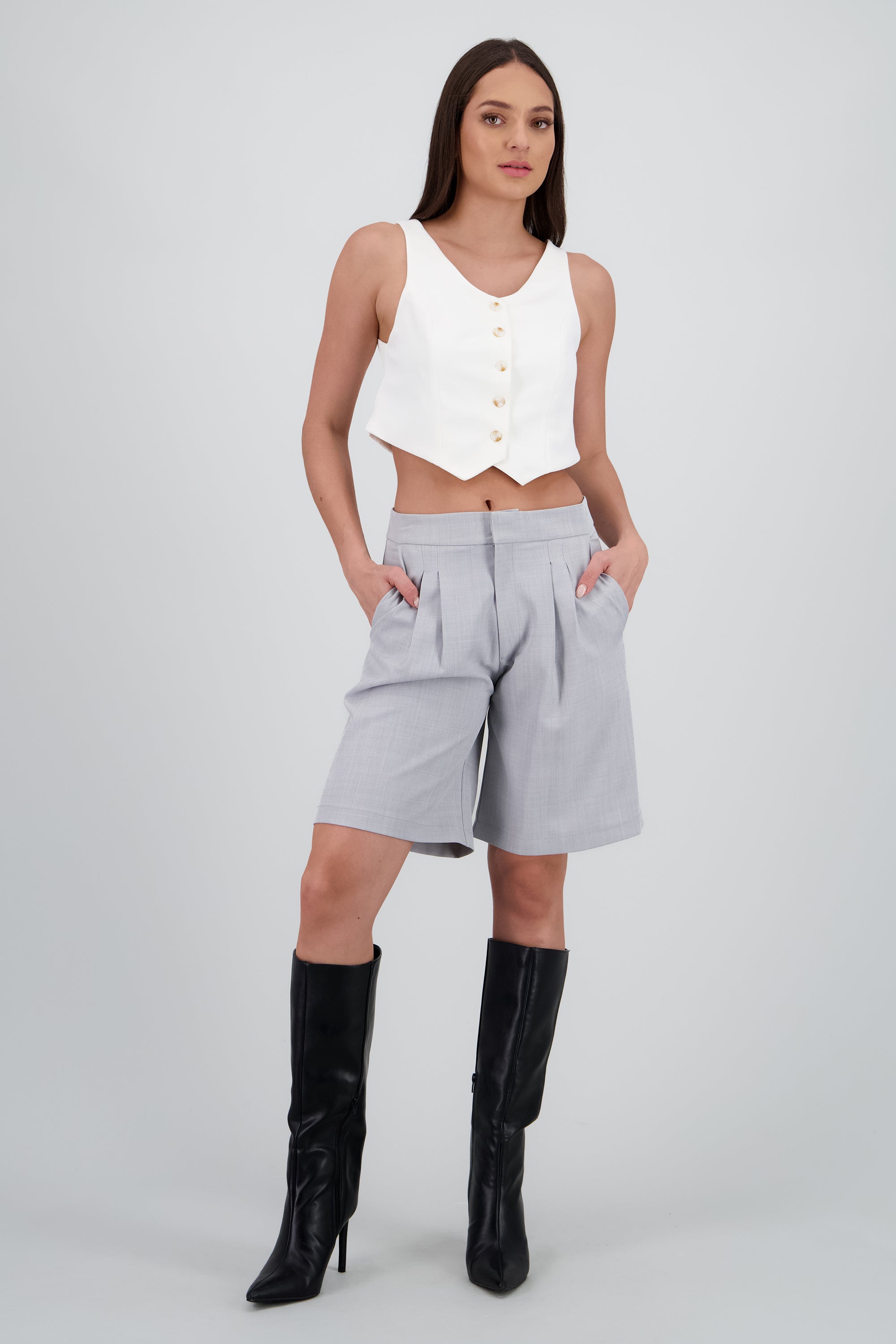 Bermudas traje low rise GRIS JASPE