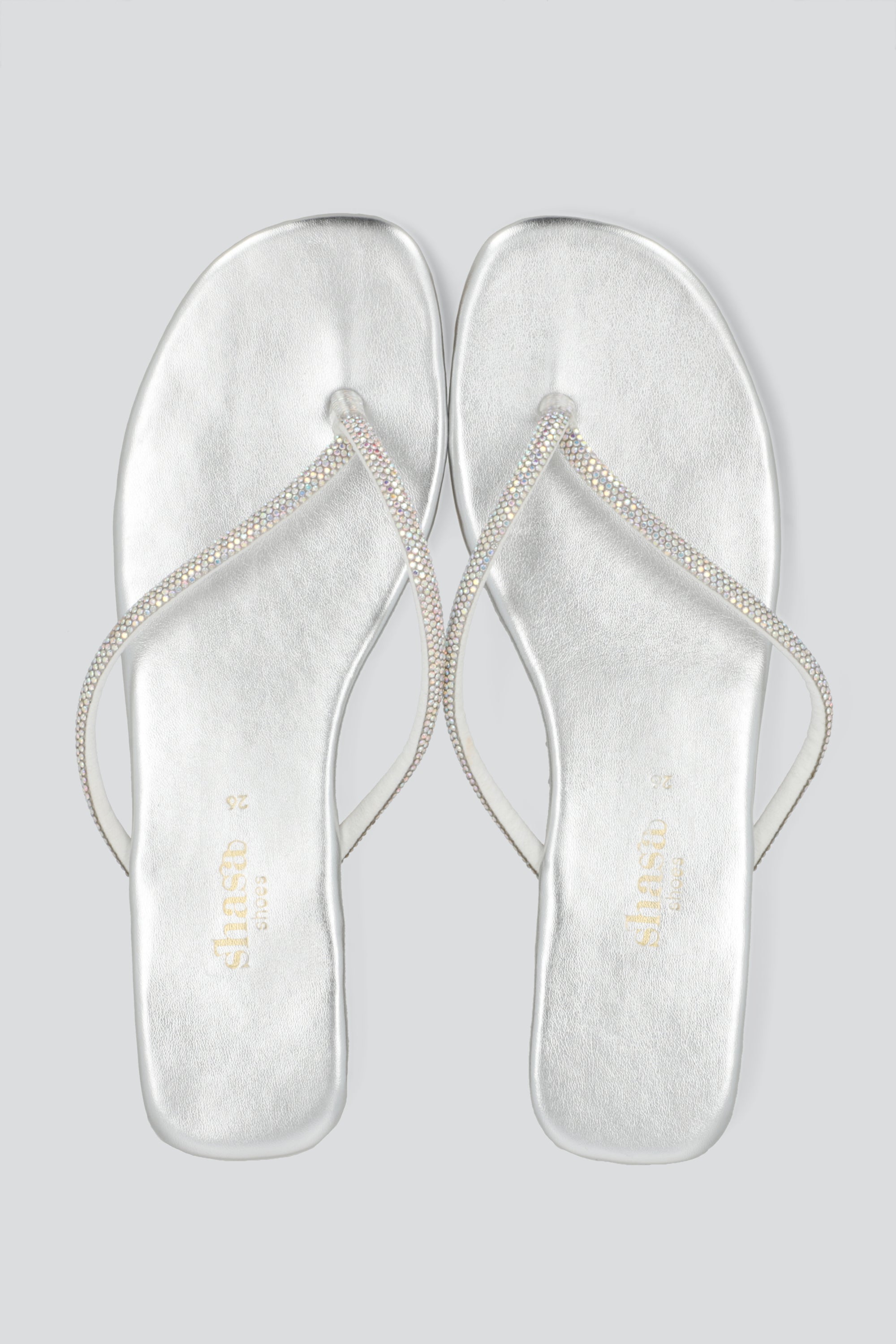 Sandalia pata de gallo brillos PLATA