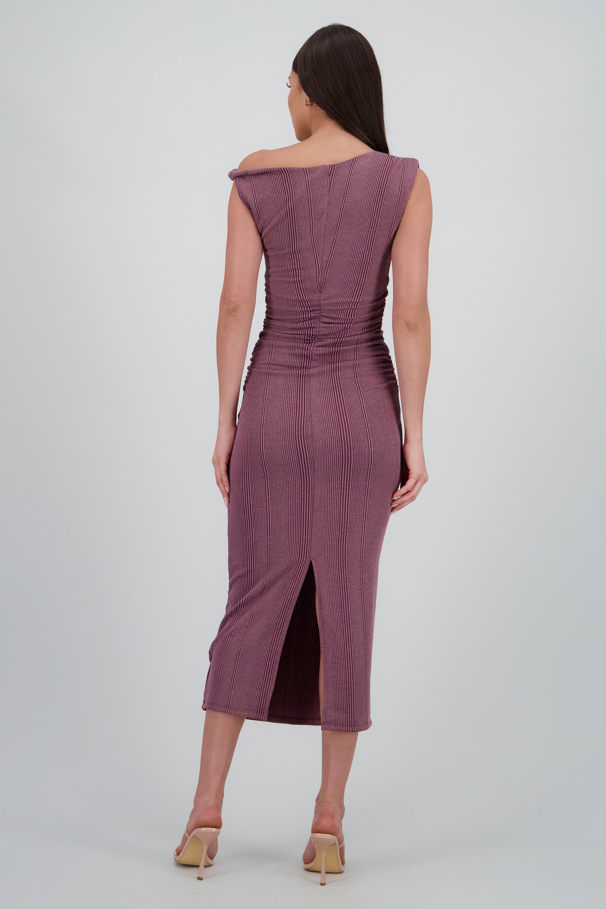 Vestido maxi det hombro CIRUELA