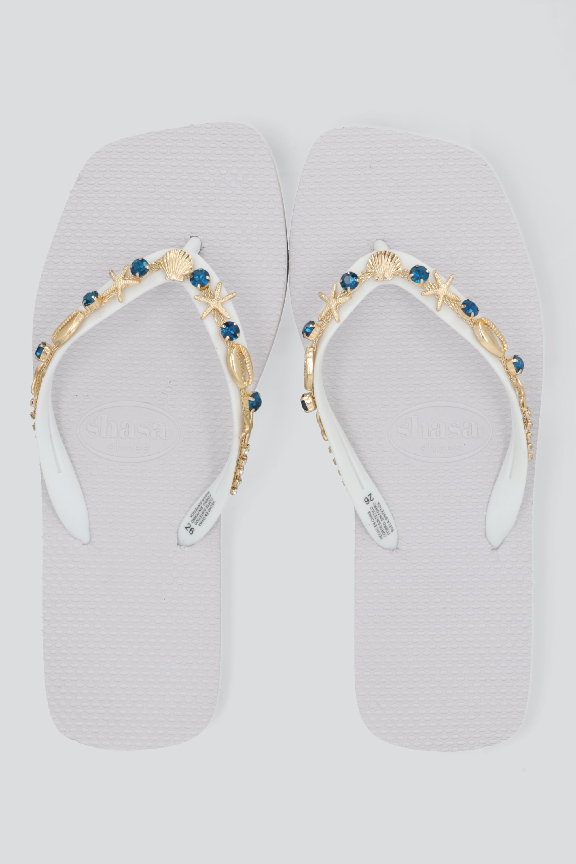 Flip flop aplicaciones del mar BLANCO