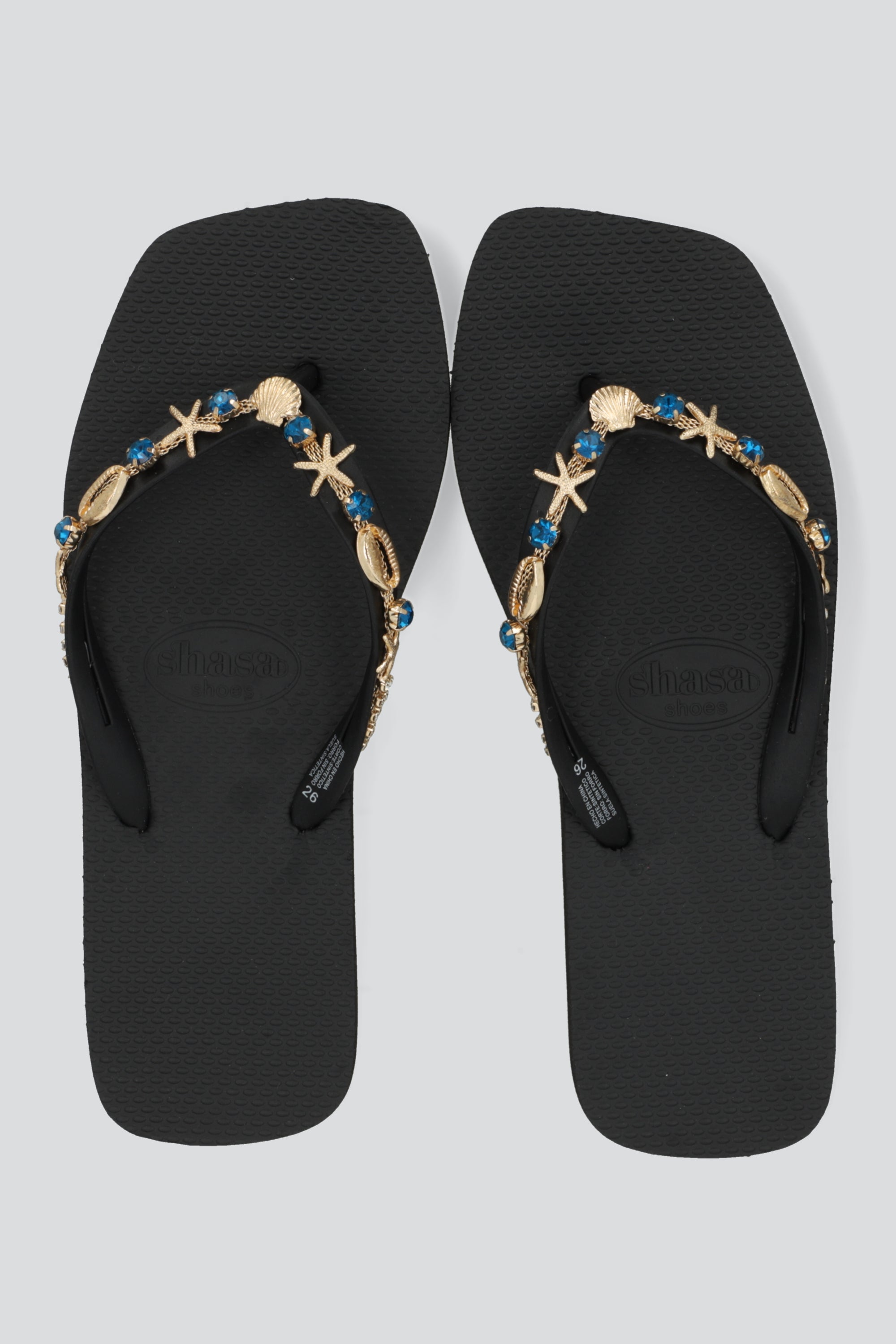 Flip flop aplicaciones del mar NEGRO