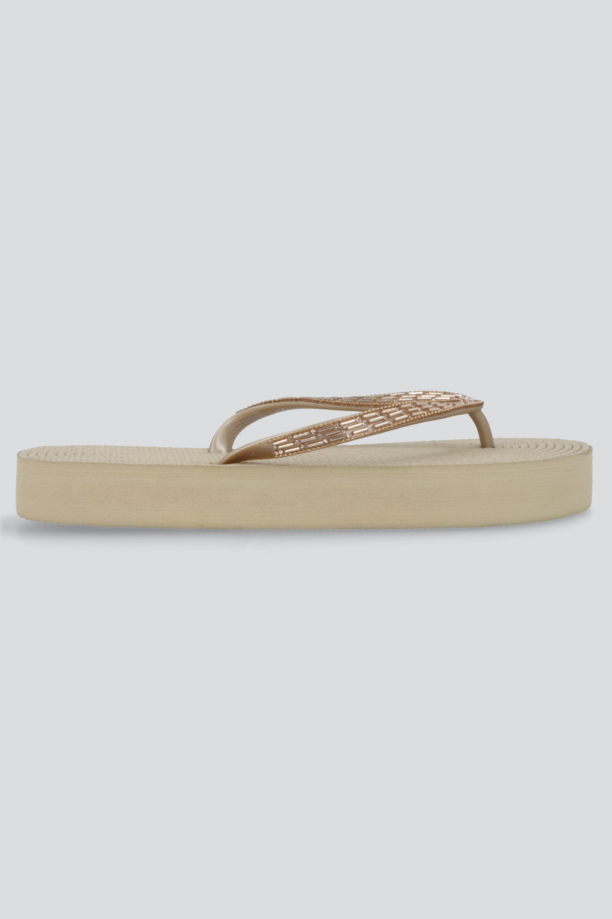 Flip flop chinela brillos largos TAUPE