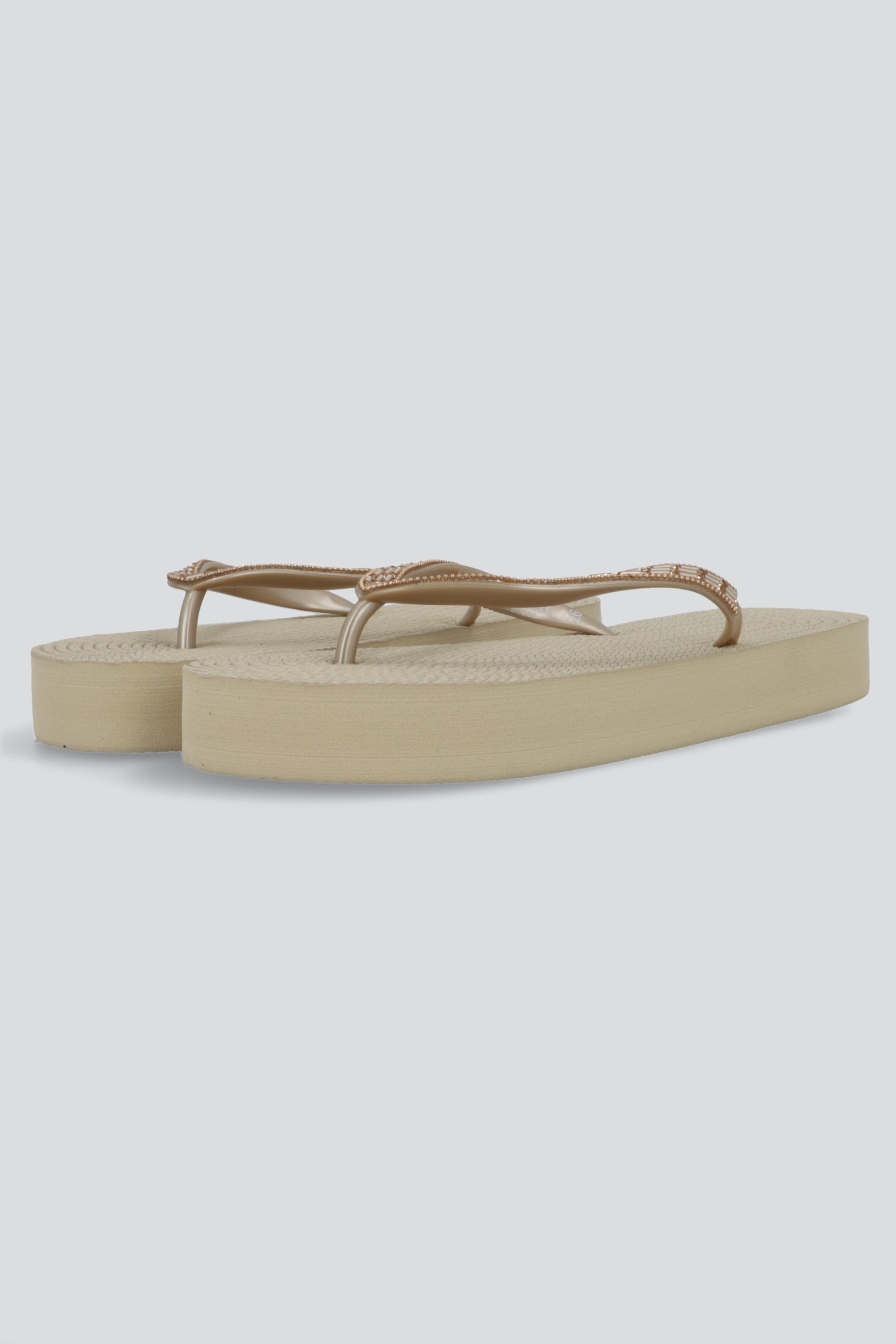Flip flop chinela brillos largos TAUPE