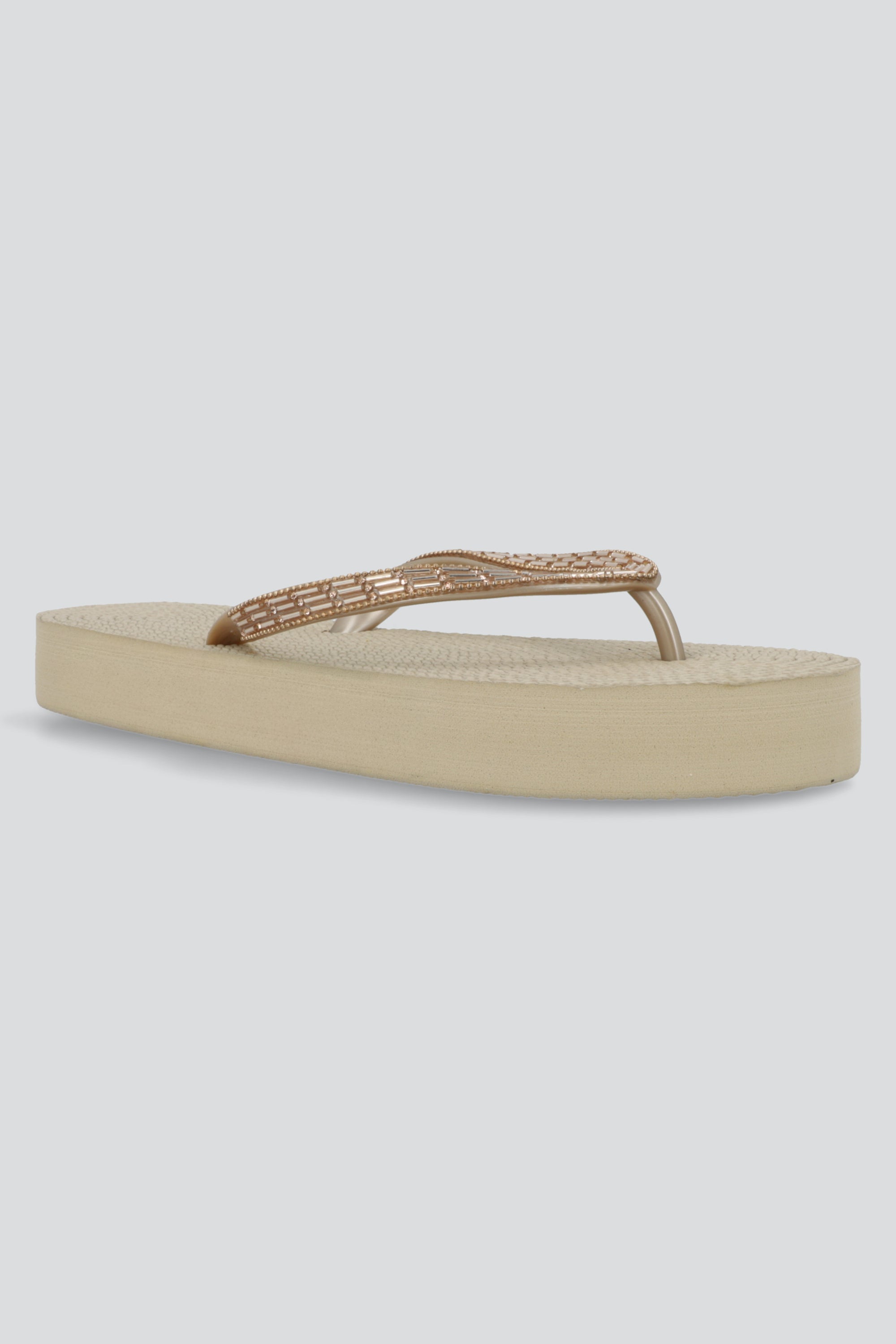 Flip flop chinela brillos largos TAUPE