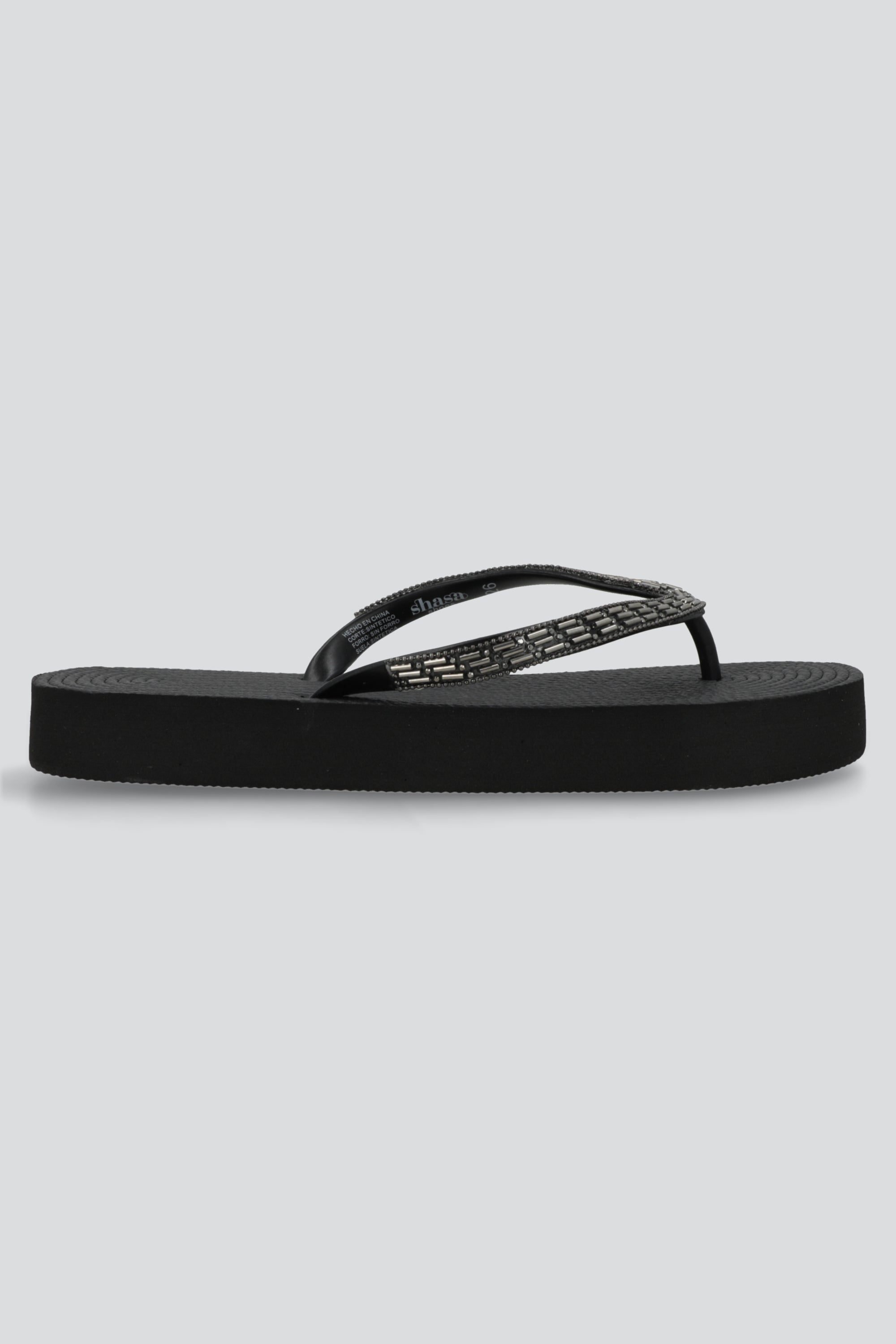 Flip flop chinela brillos largos NEGRO