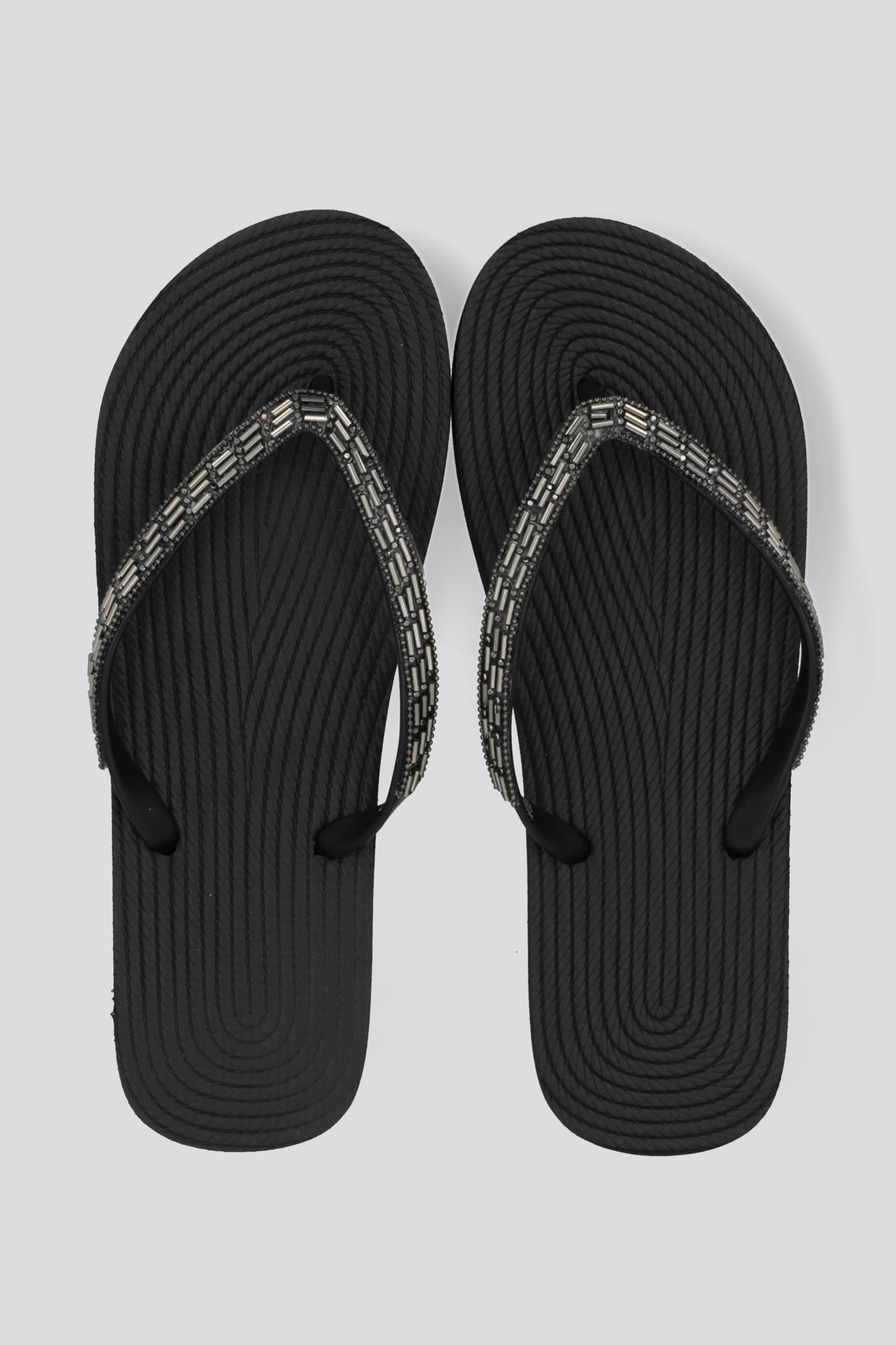 Flip flop chinela brillos largos NEGRO