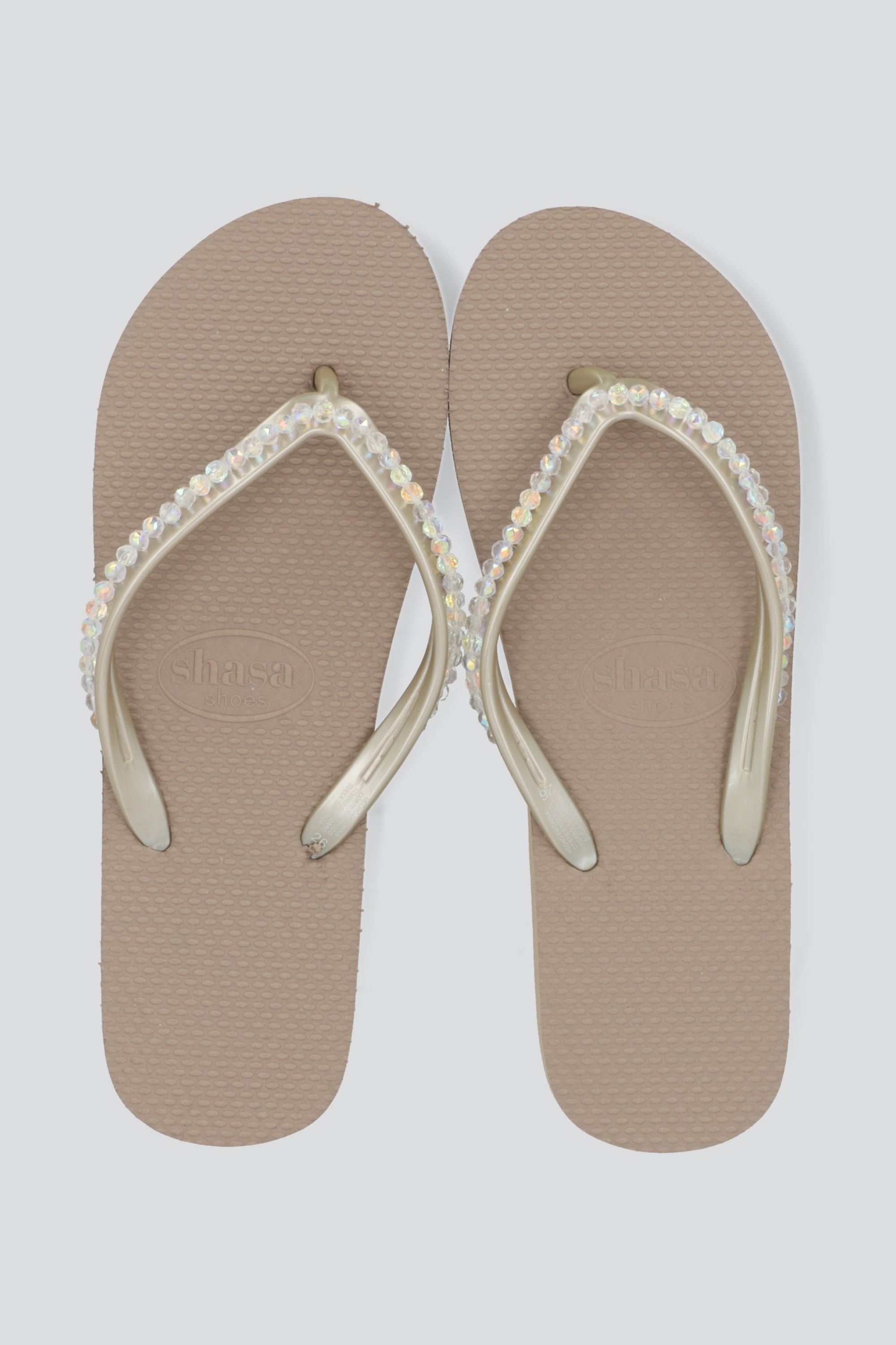 Flip flop gemas transparentes TAUPE