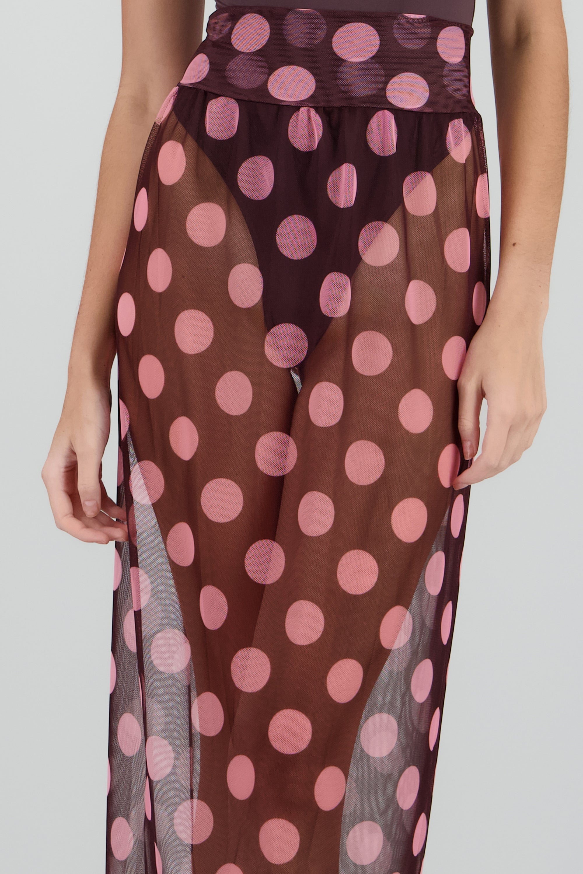 Pareo maxi estampado lunares CAFE COMBO