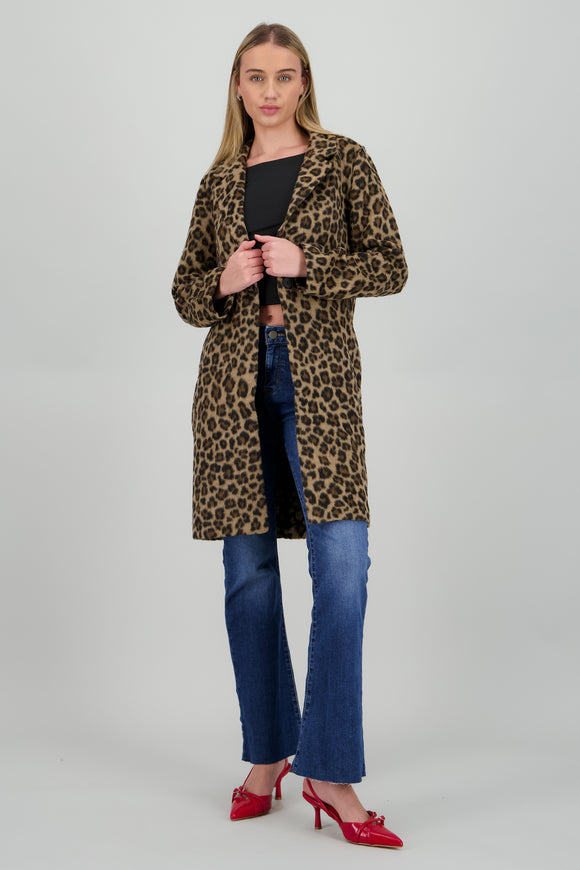 Abrigo animal print midi