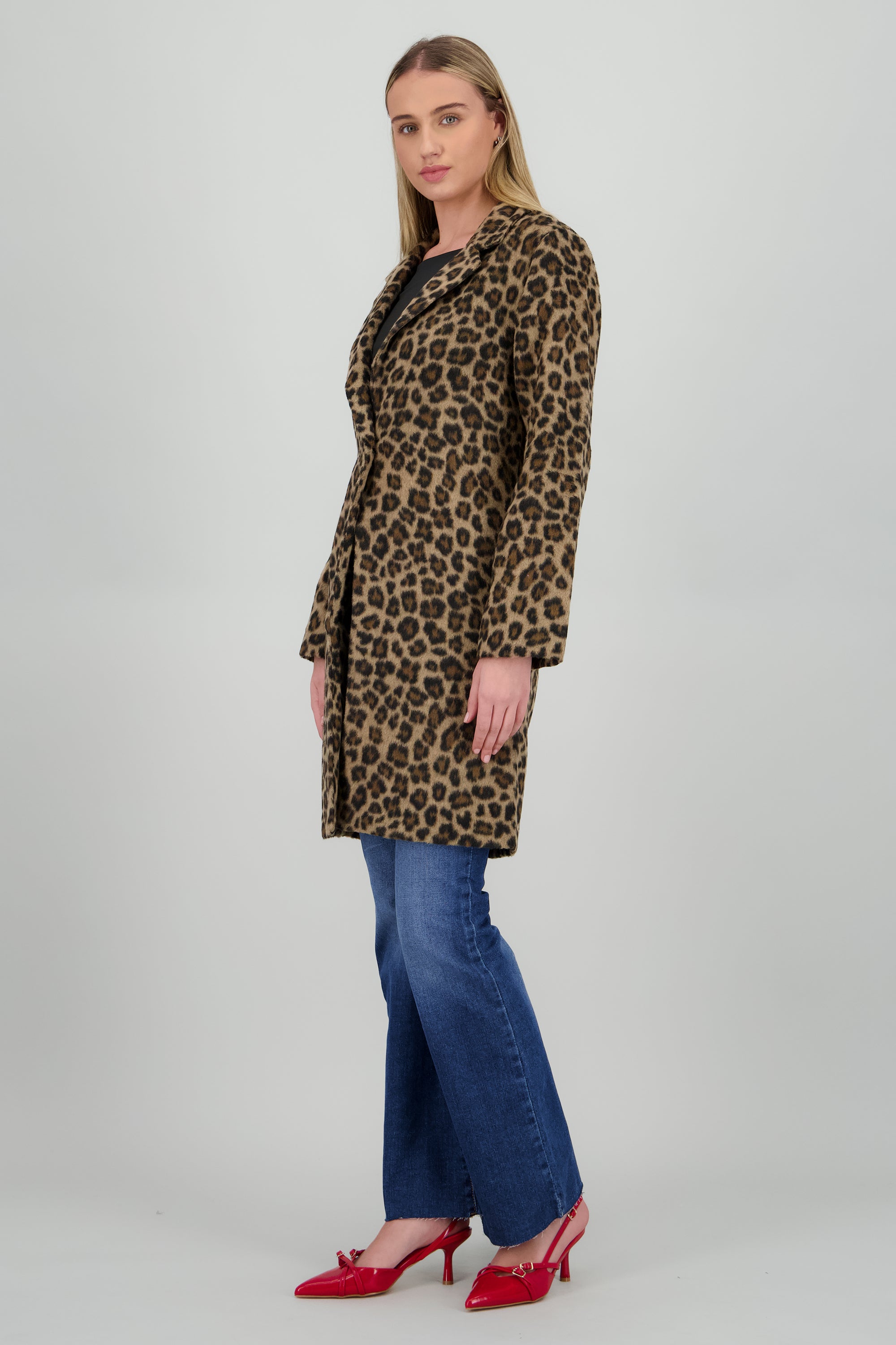 Abrigo animal print midi CAFE COMBO