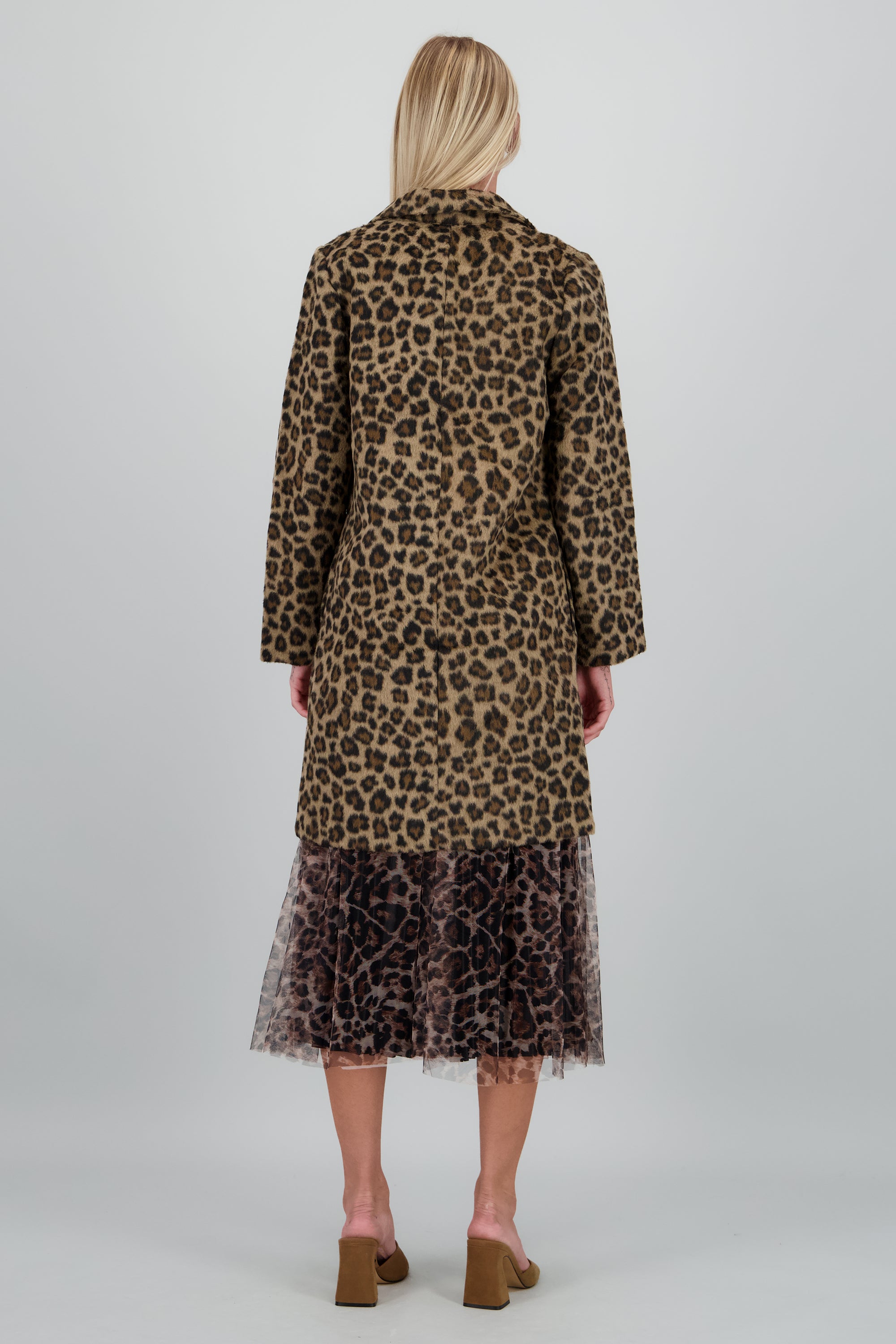 Abrigo animal print midi CAFE COMBO