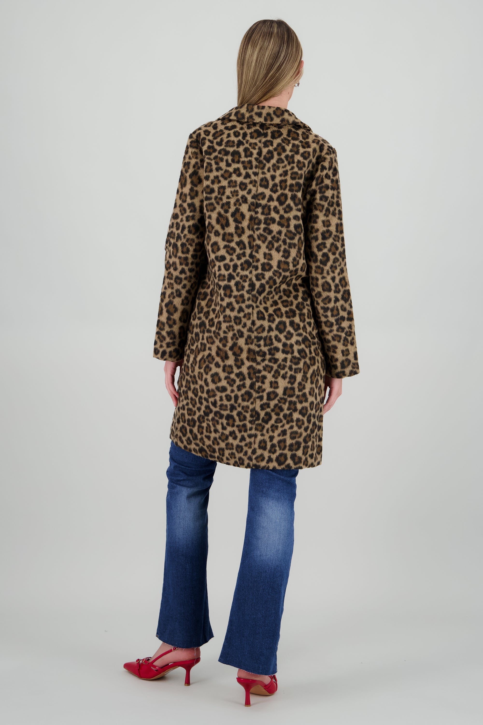 Abrigo animal print midi CAFE COMBO