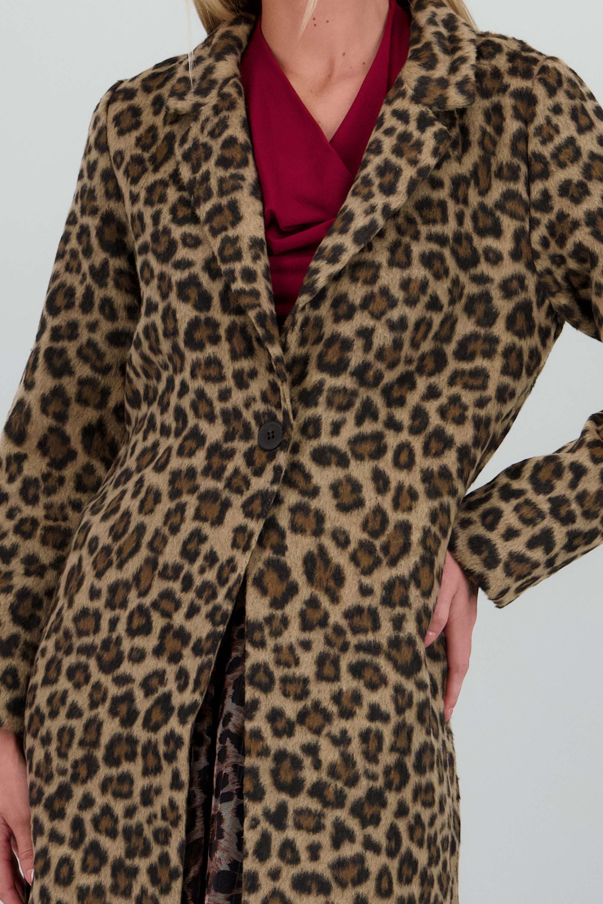 Abrigo animal print midi CAFE COMBO