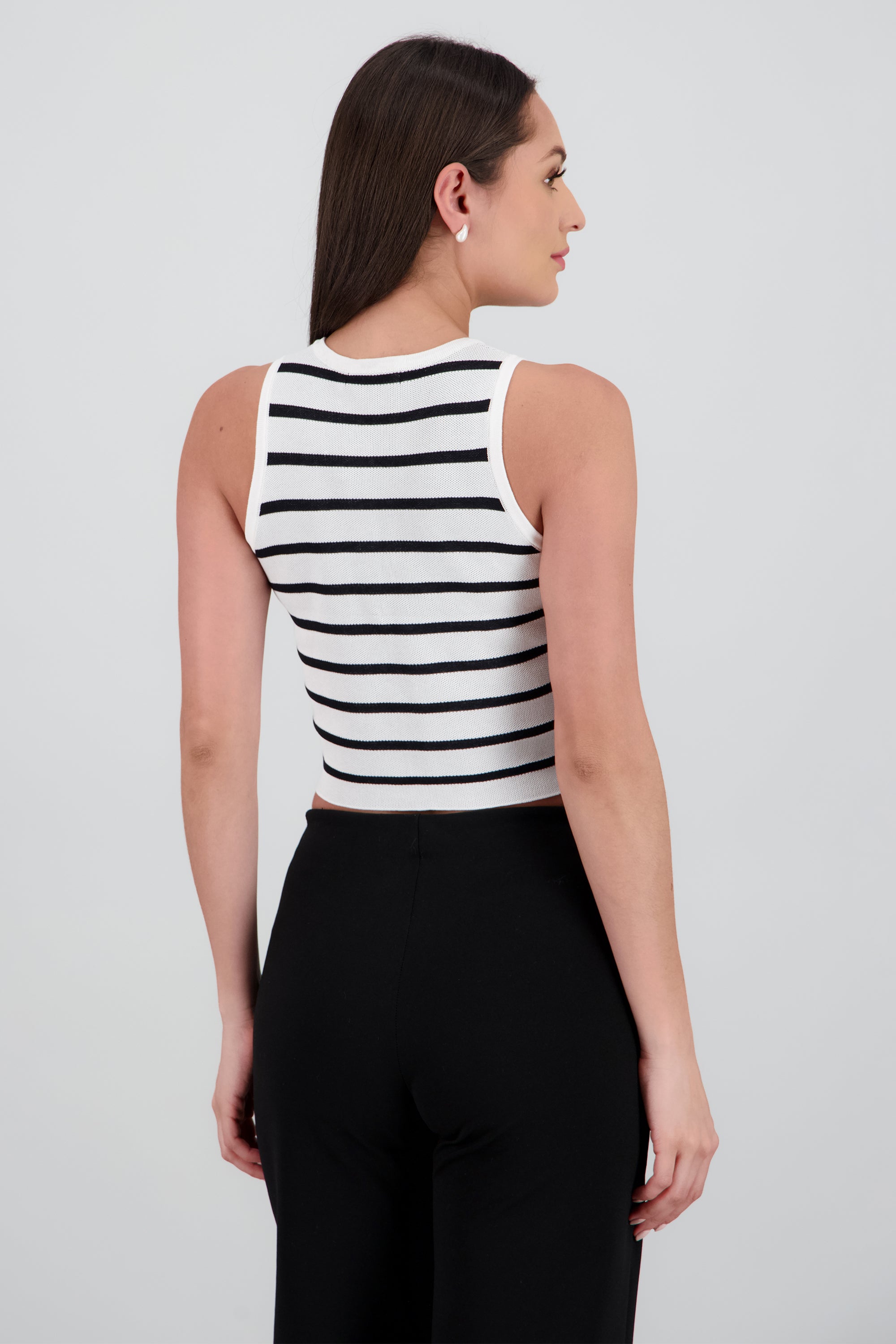 Chalecos rayas crop BLANCO COMBO