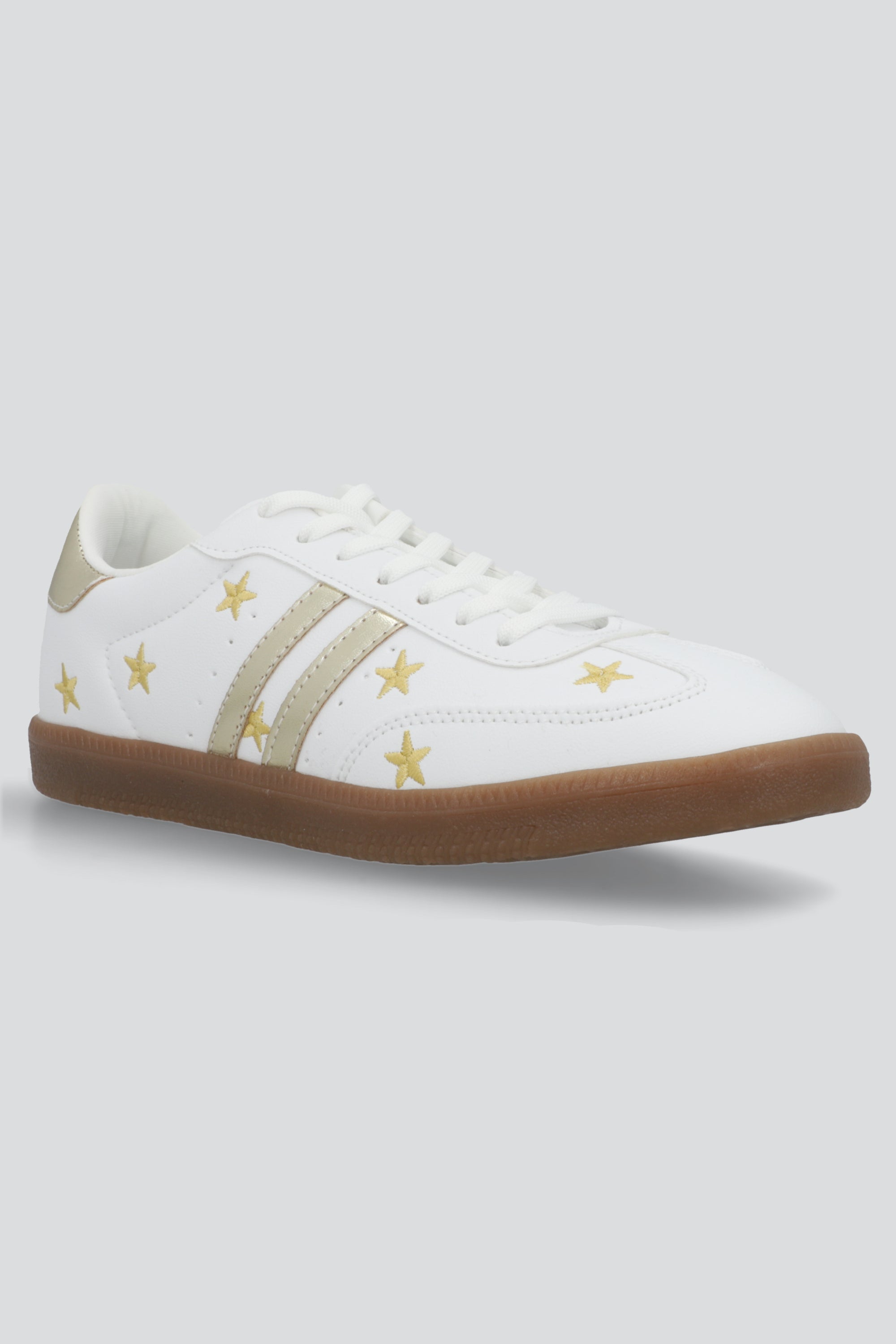 Tenis dos lineas estrellas ORO