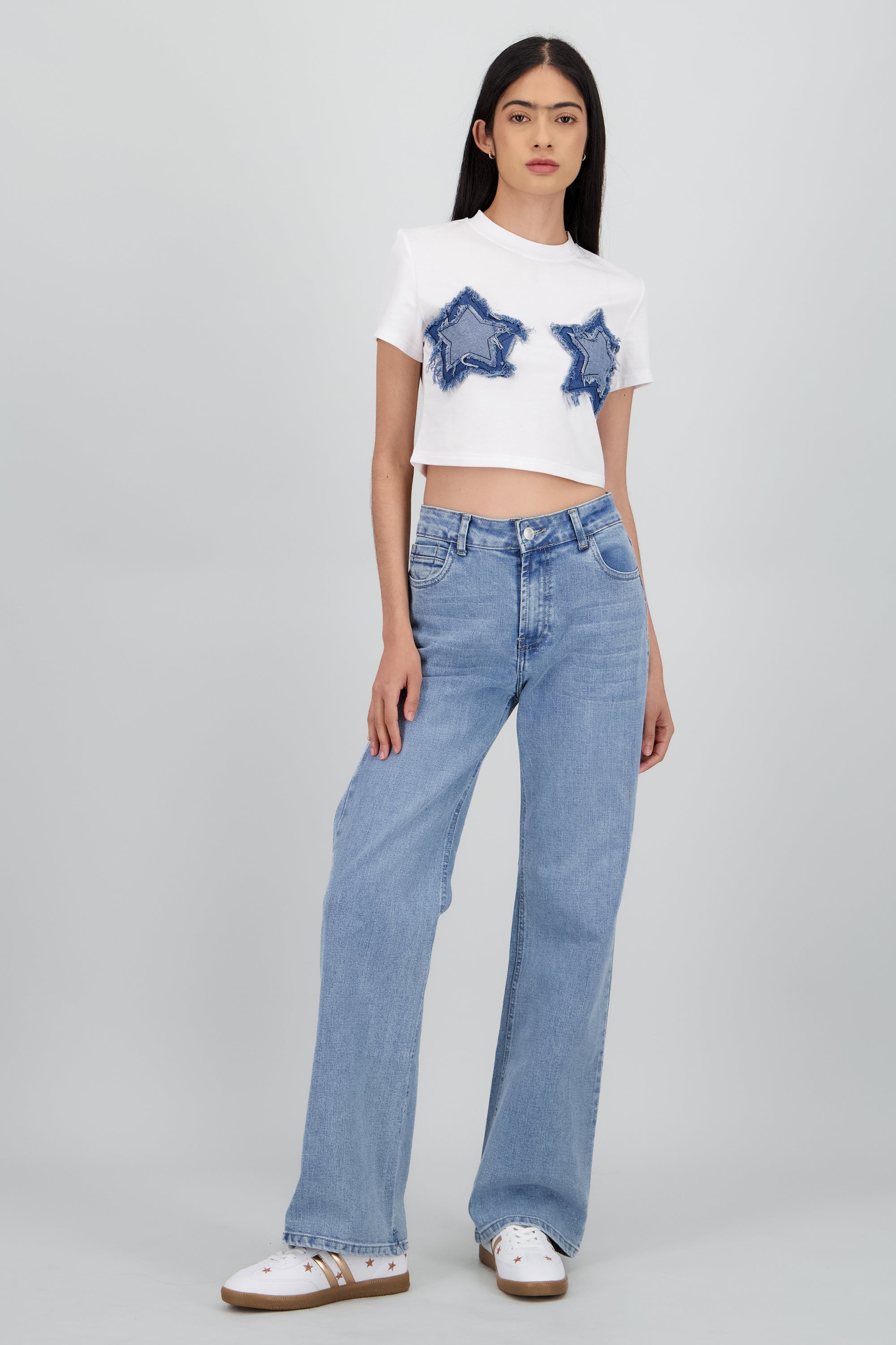 Tenis dos lineas estrellas ORO ROSA