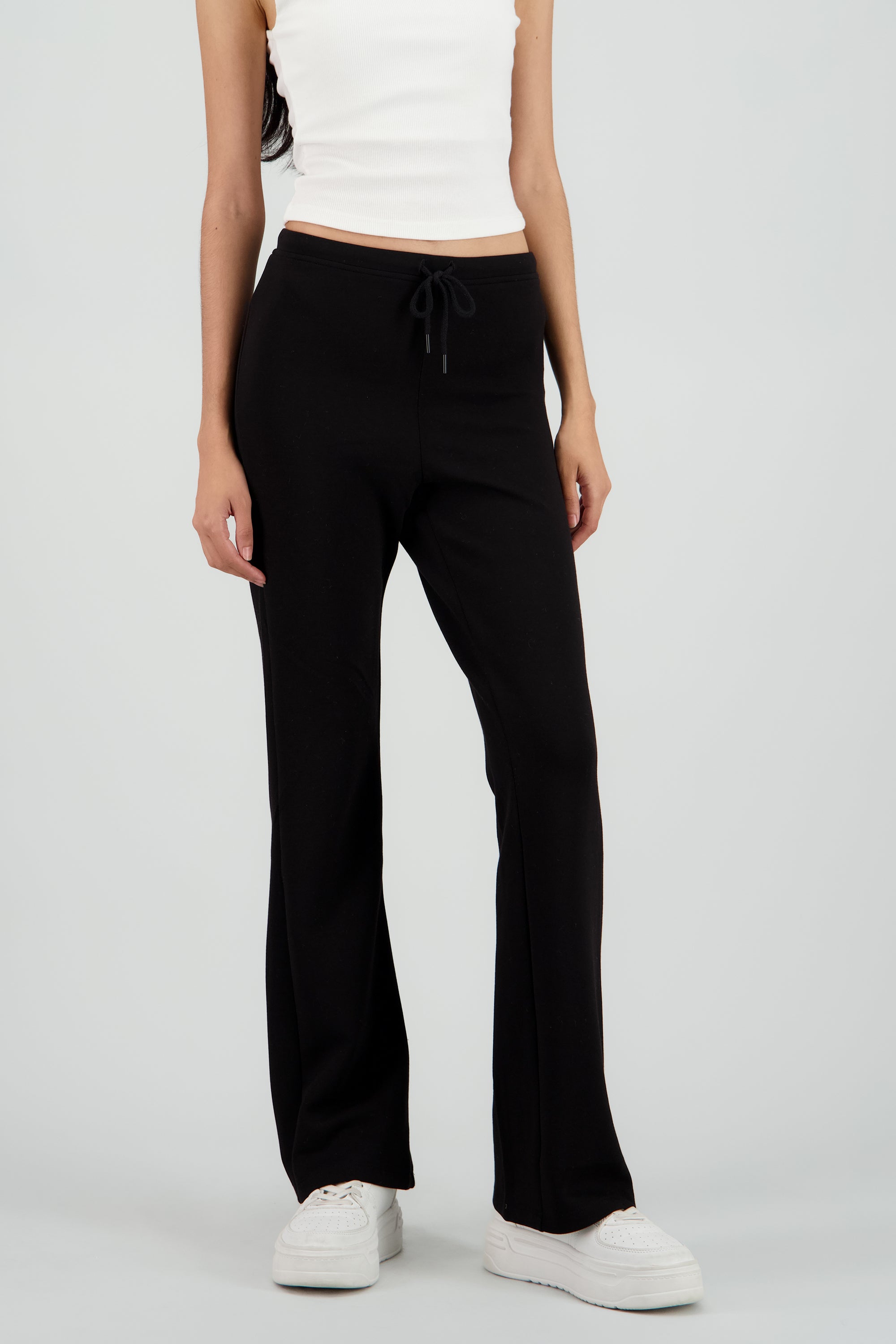 Pants flare detalle jareta NEGRO