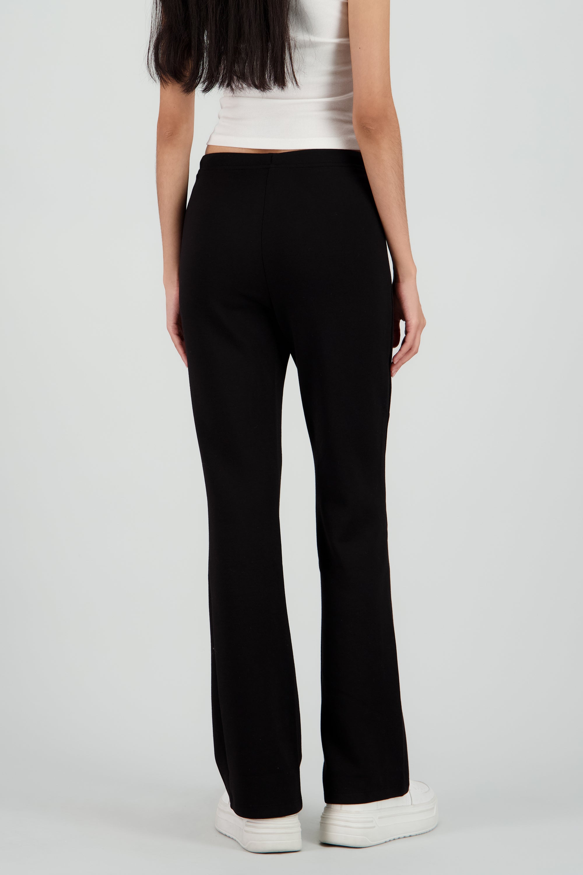 Pants flare detalle jareta NEGRO