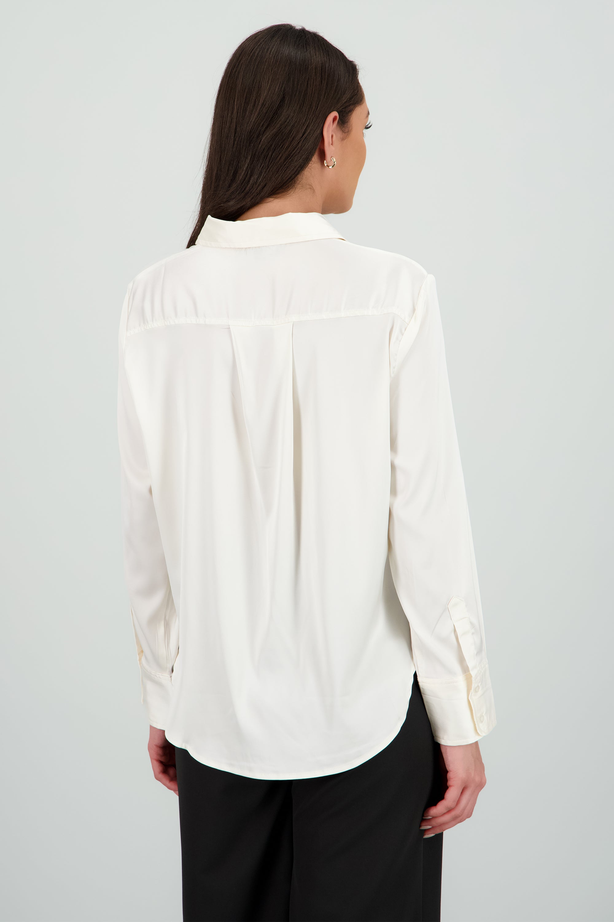 Camisa botones satin CREMA