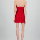 Vestido mini strapless brillos