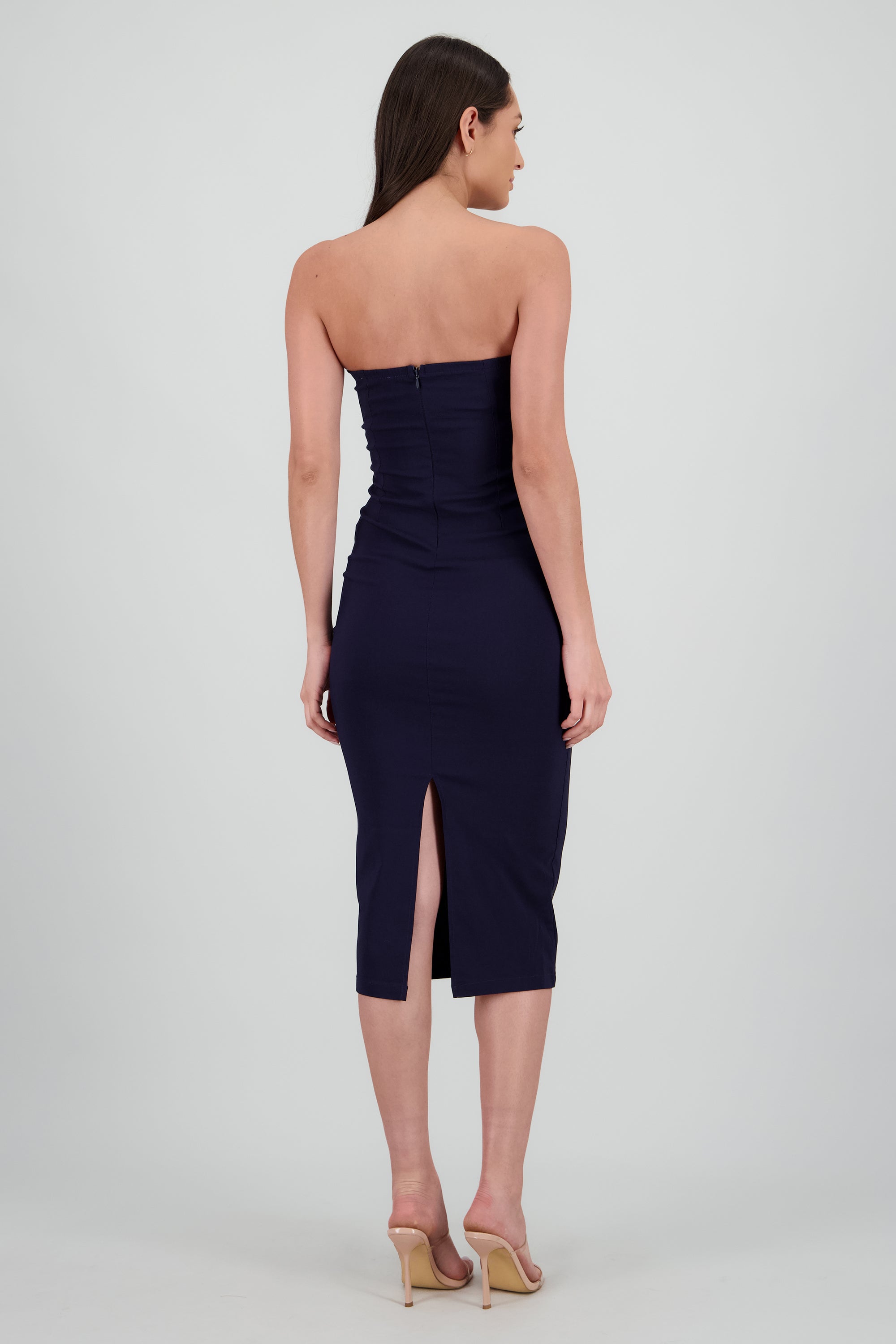 Vestido drapedado tubo MARINO