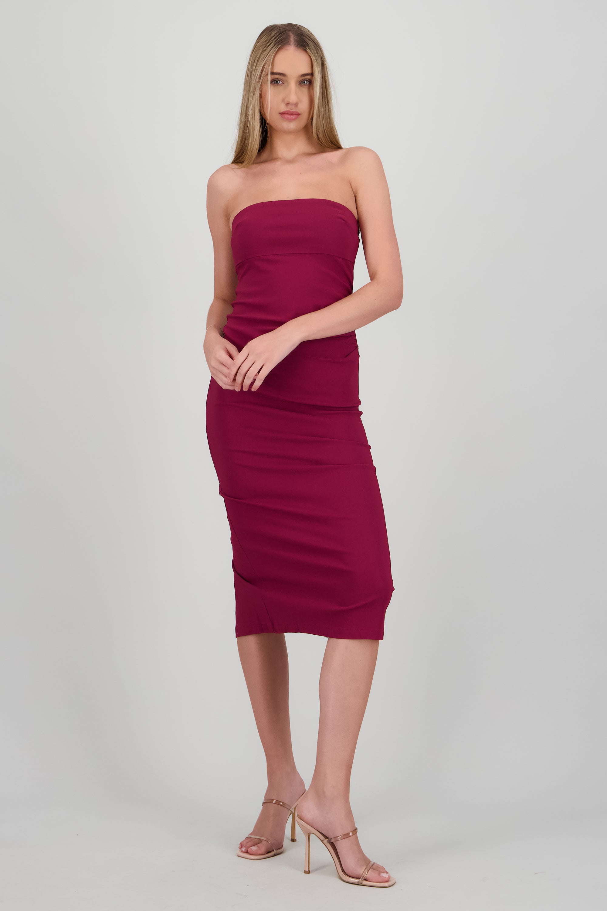 Vestido drapedado tubo VINO