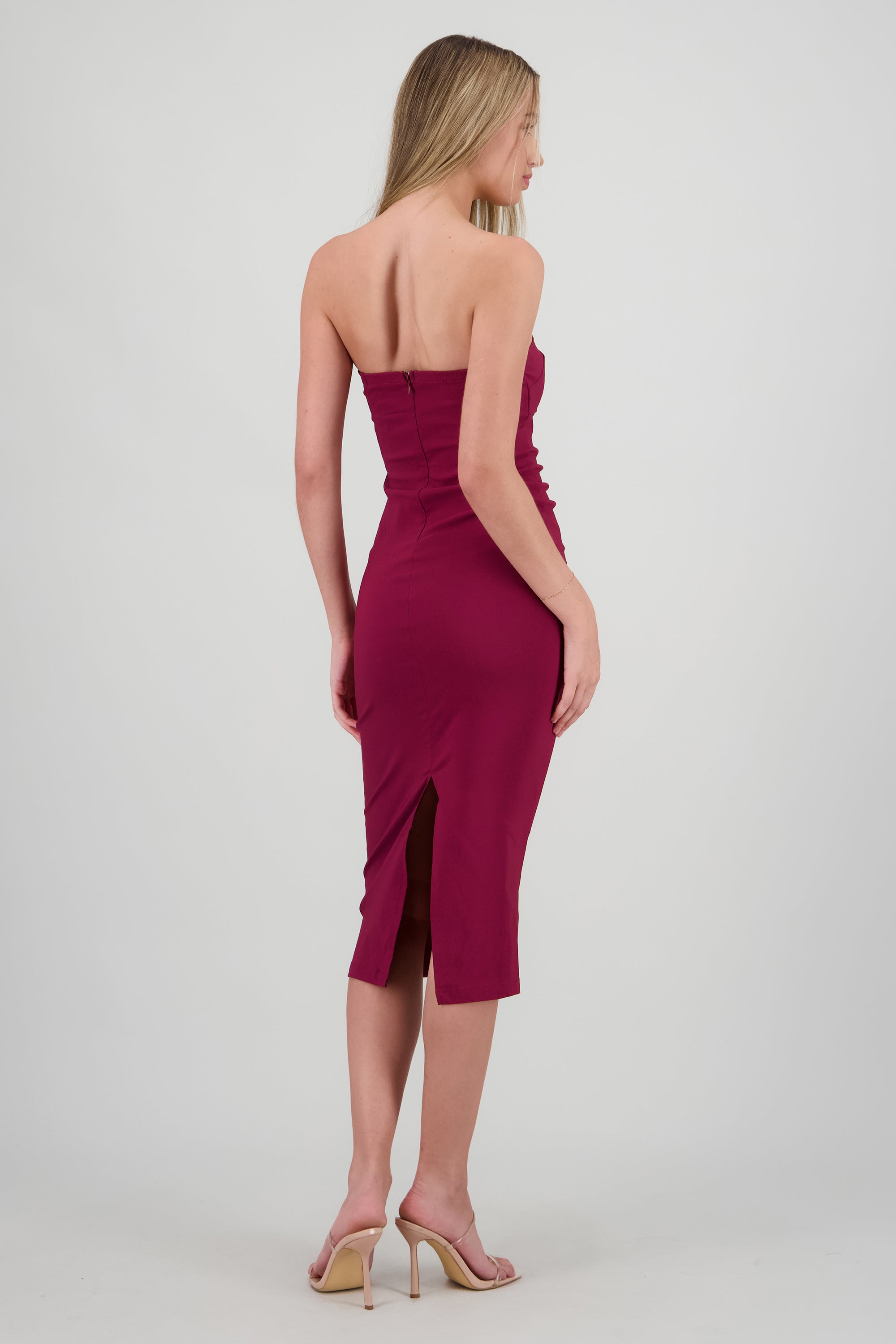 Vestido drapedado tubo VINO