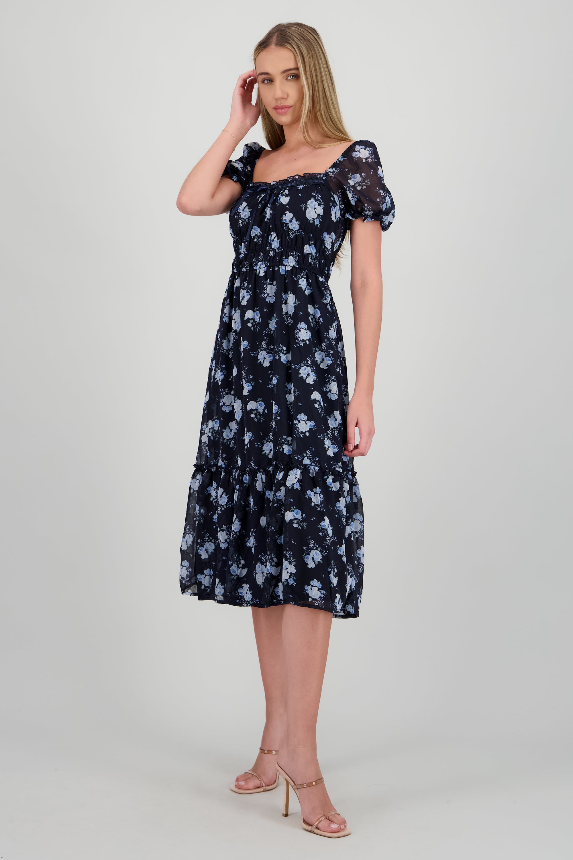 Vestido maxi escote cuadrado MARINO COMBO