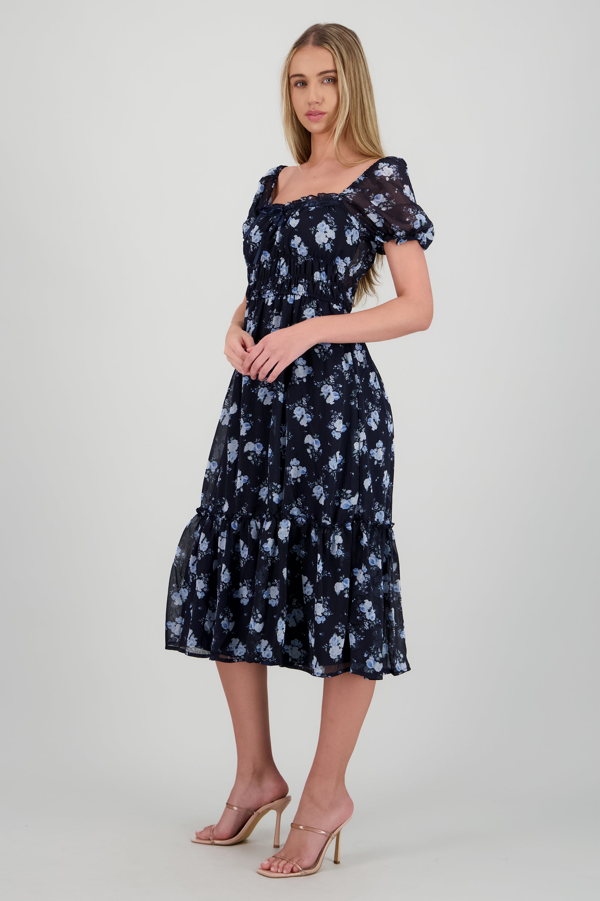 Vestido maxi escote cuadrado MARINO COMBO