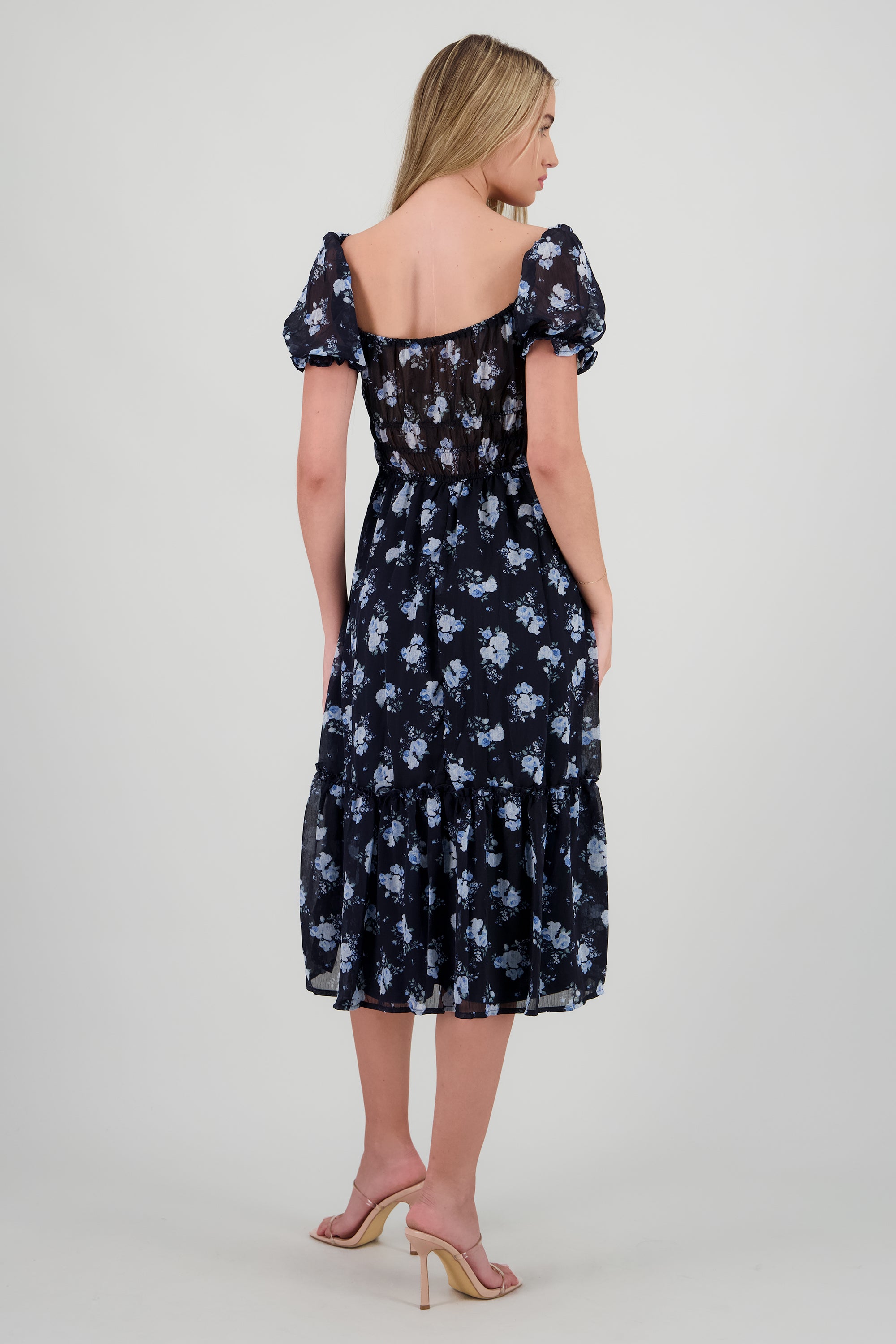 Vestido maxi escote cuadrado MARINO COMBO