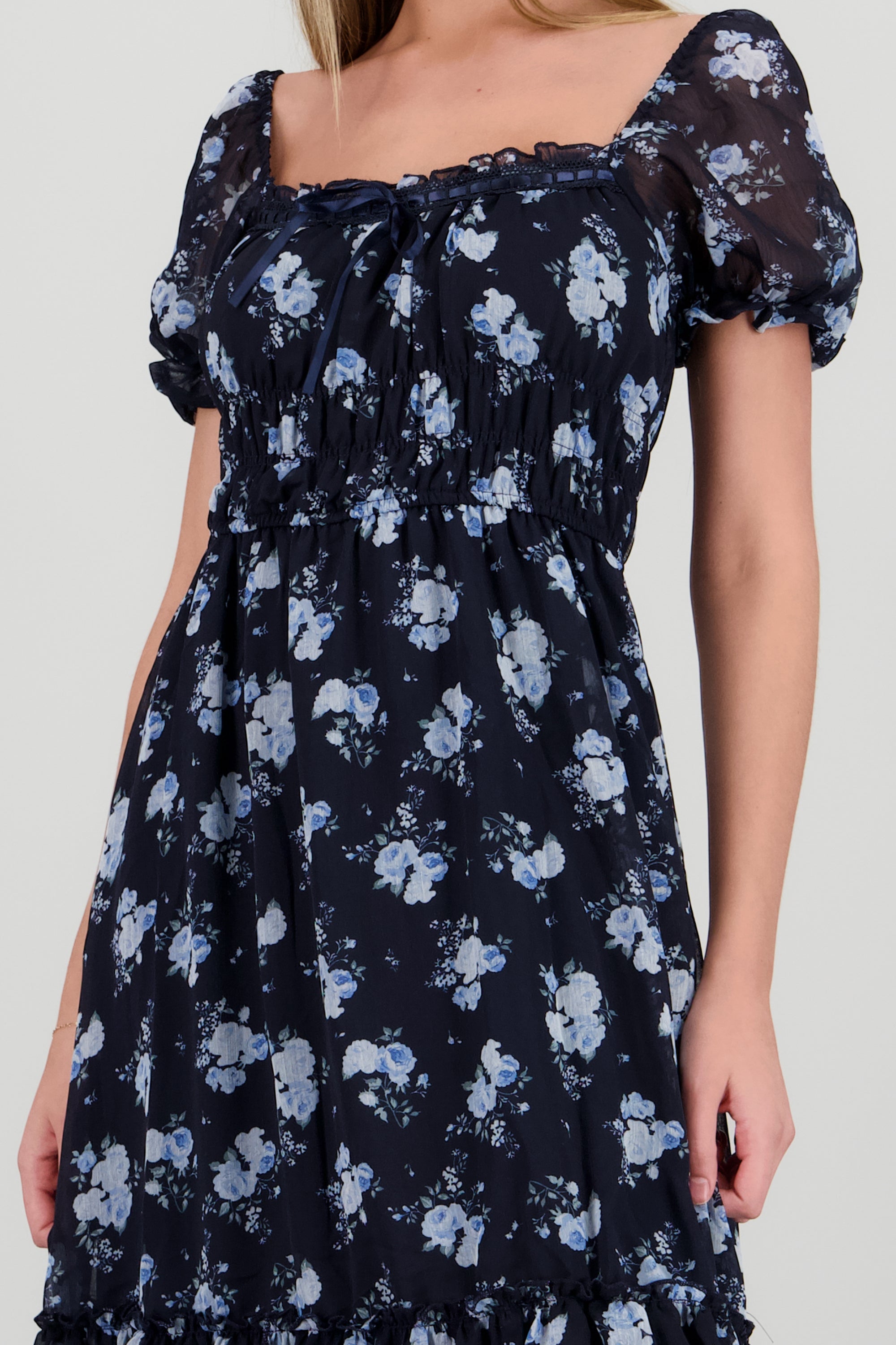 Vestido maxi escote cuadrado MARINO COMBO