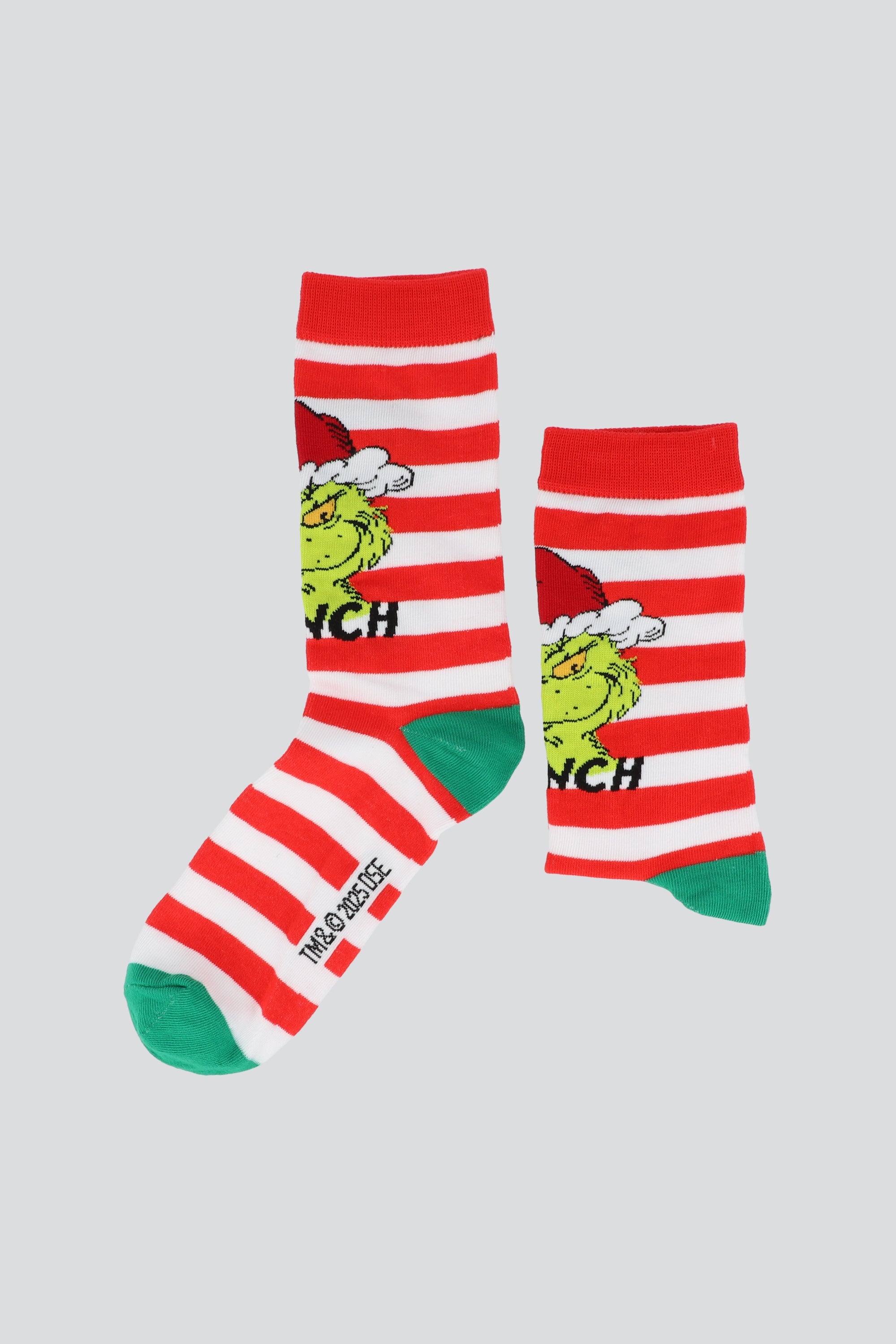 Calceta grinch rayas ROJO