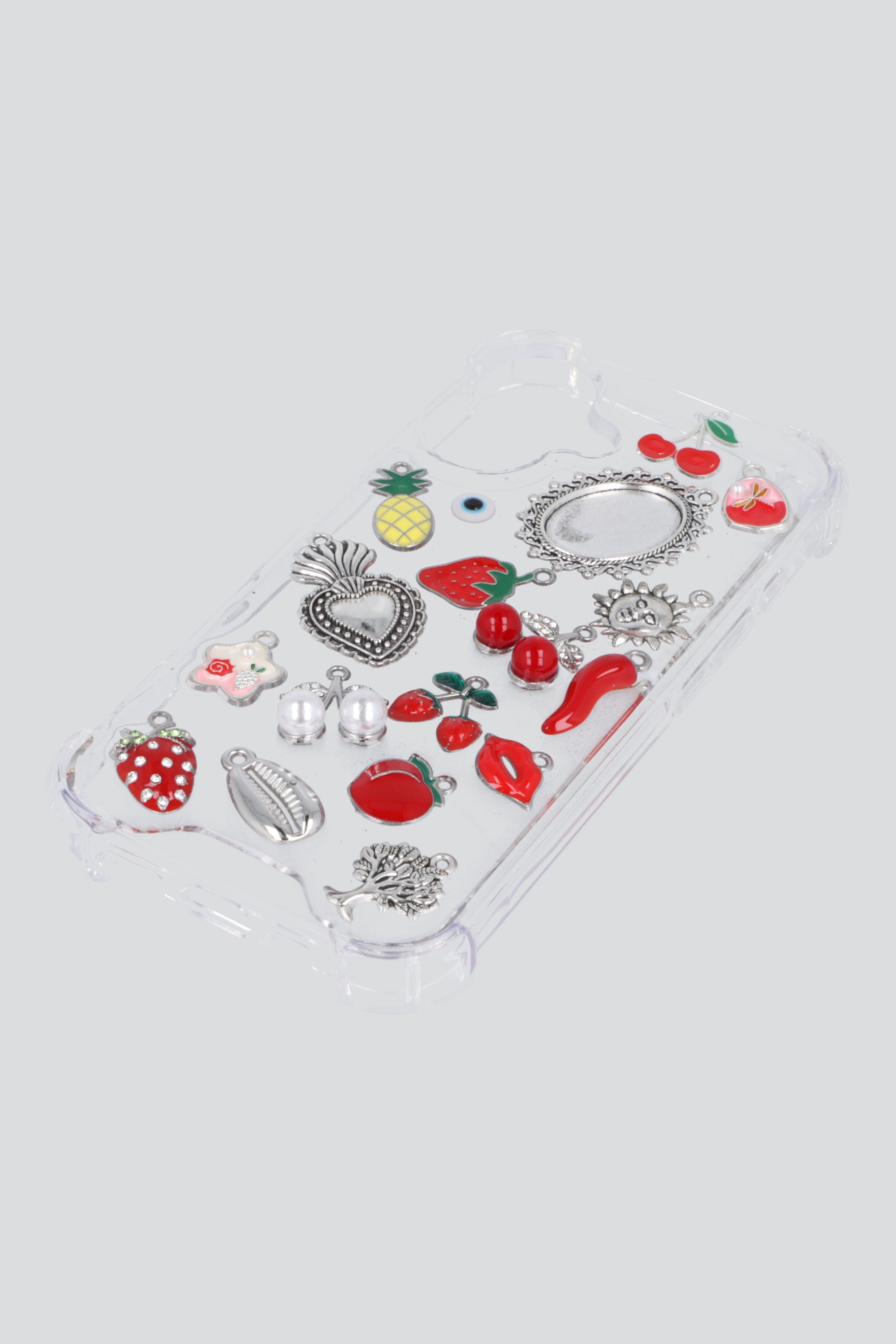 Funda iph 16 charms encapsulados PLATA