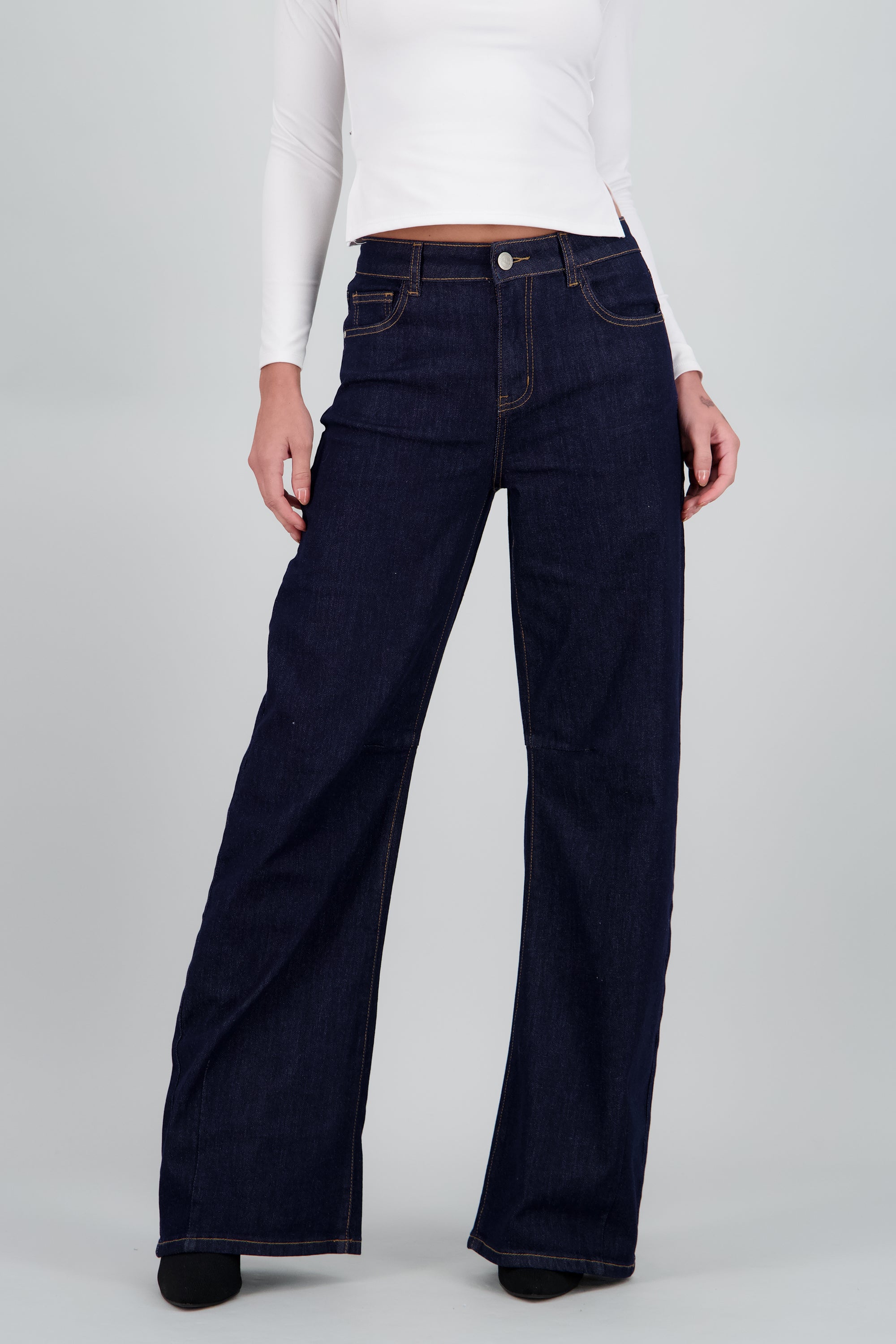 Wide straight jeans DARK WASH