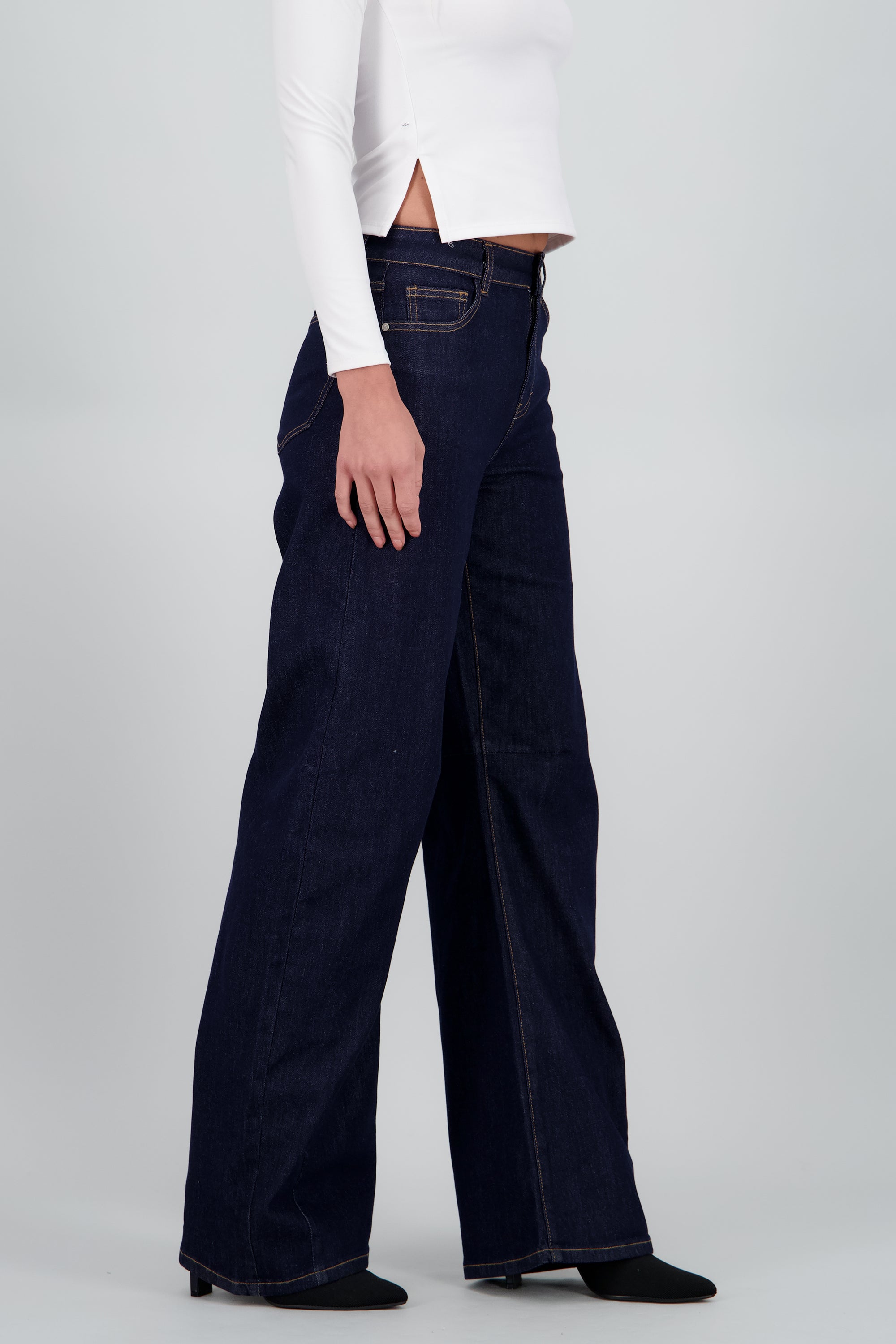 Wide straight jeans DARK WASH