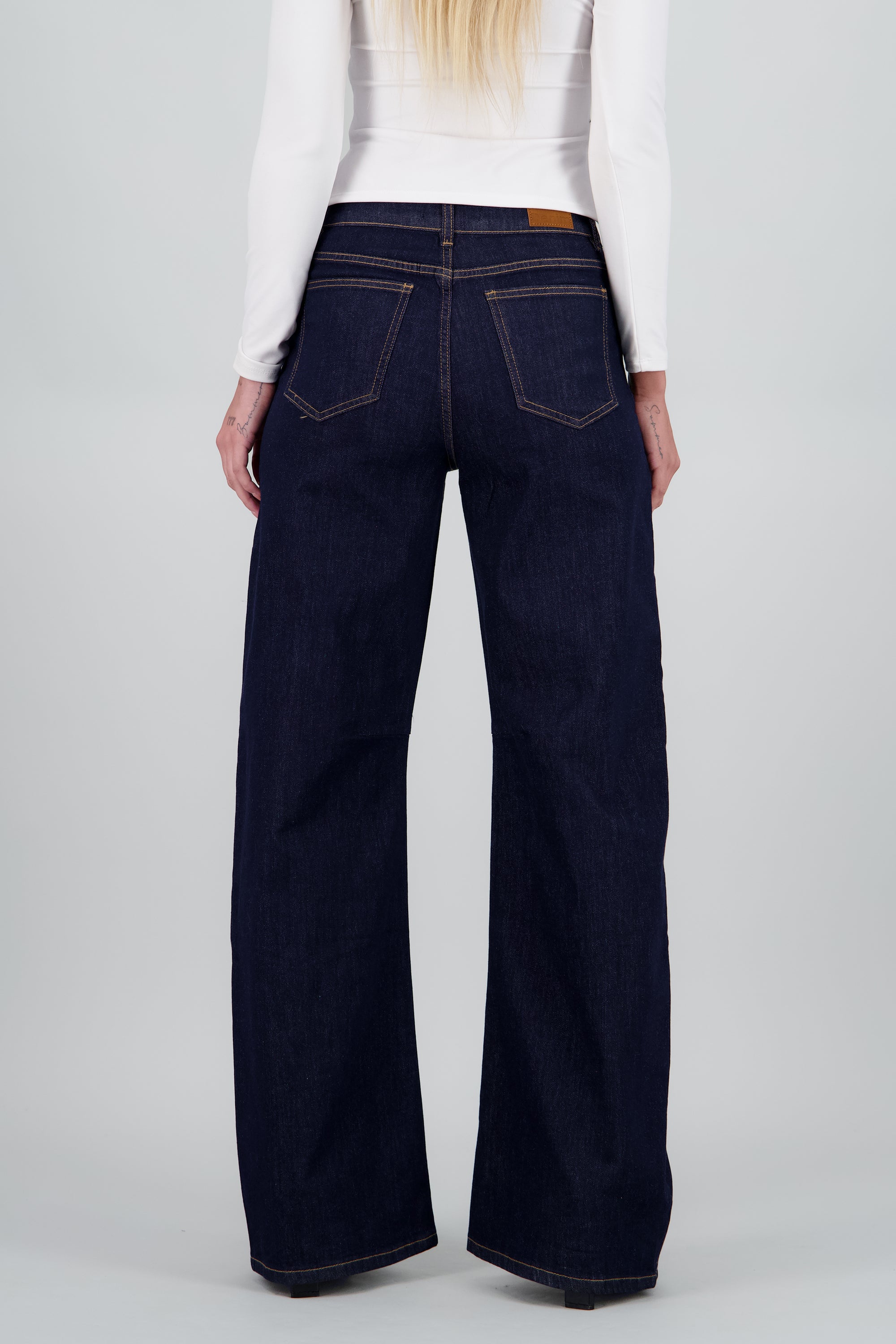 Wide straight jeans DARK WASH