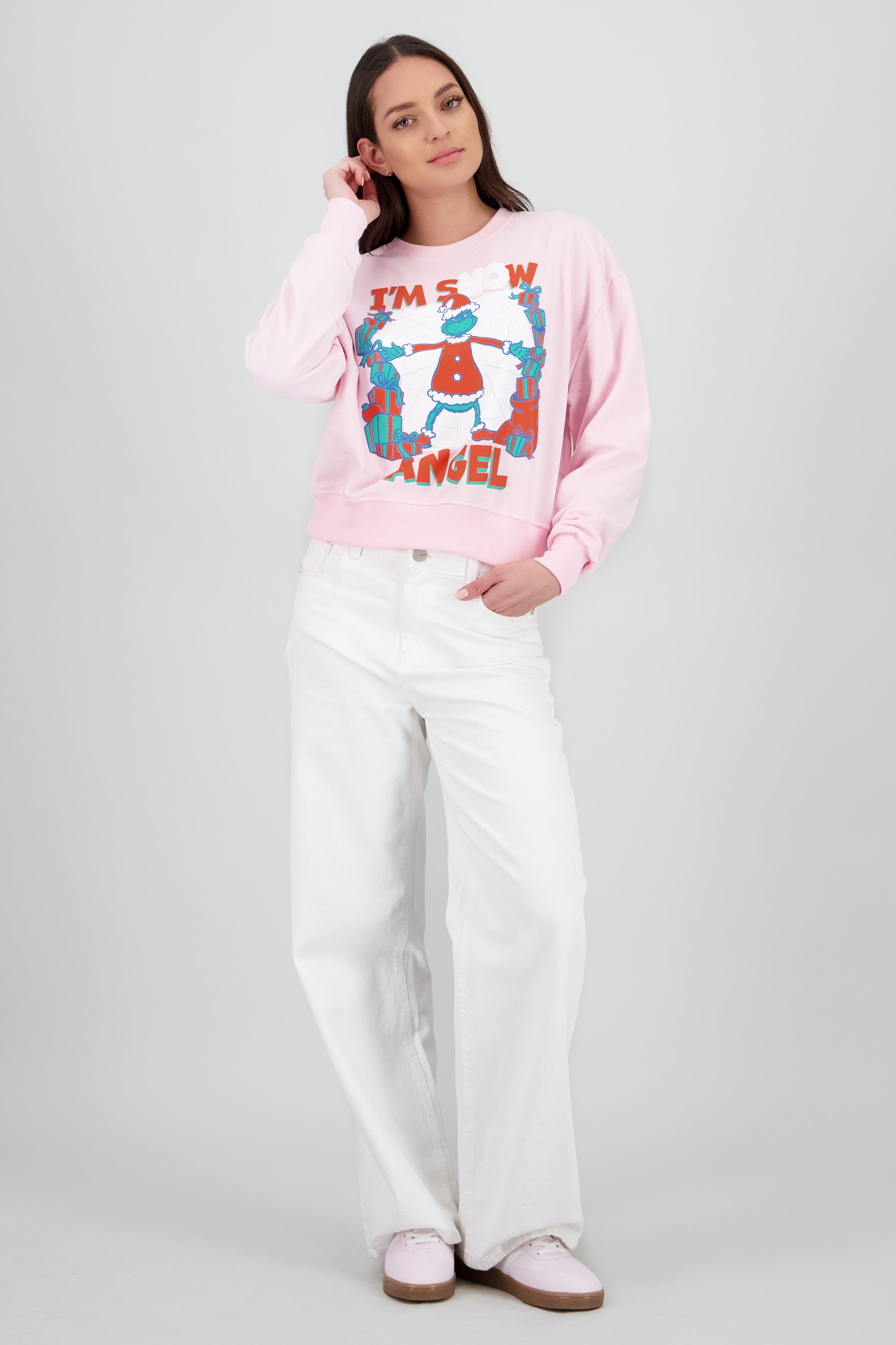 Sudadera grinch angel ROSA PASTEL