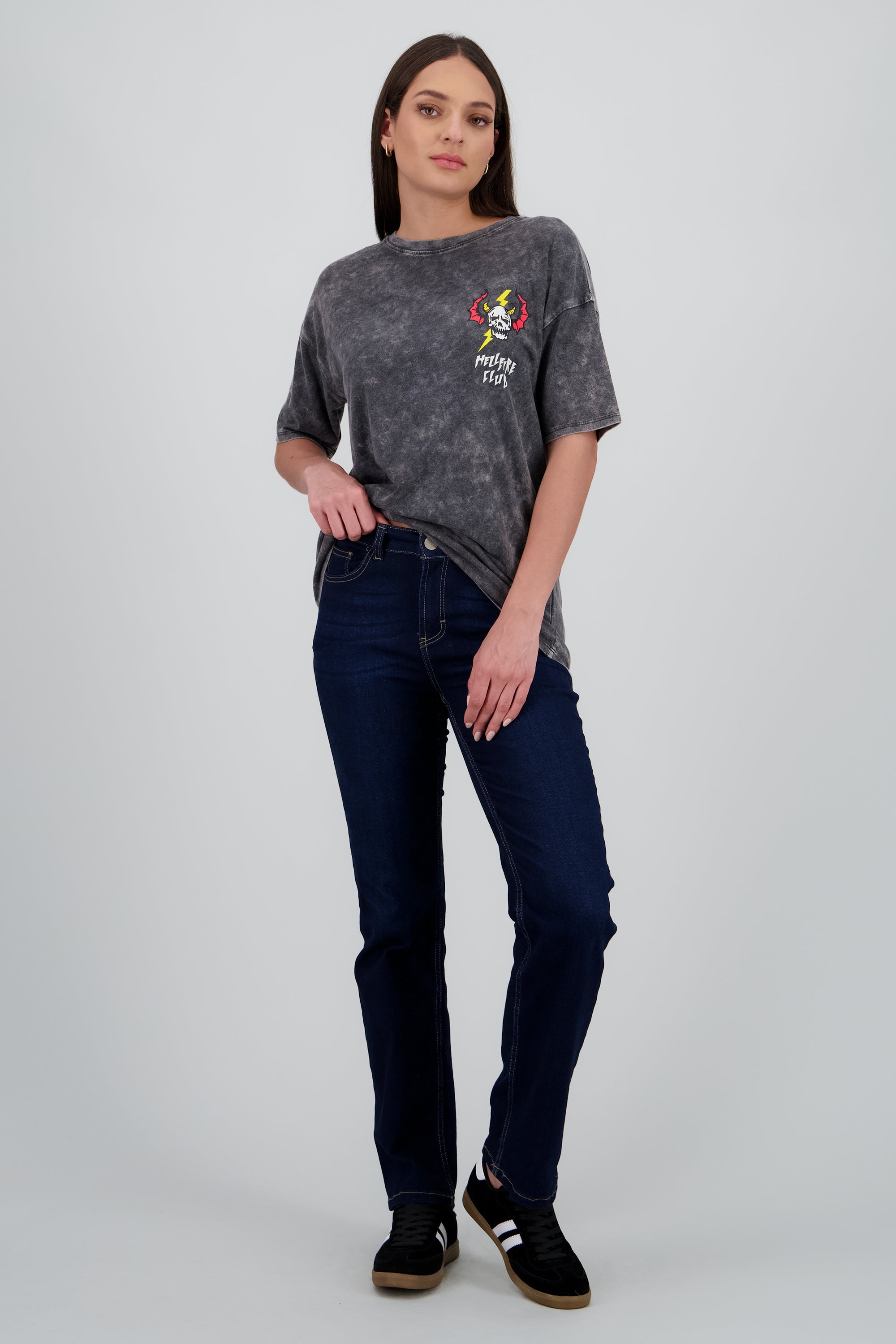 Playera helfire club logo ACID WASH