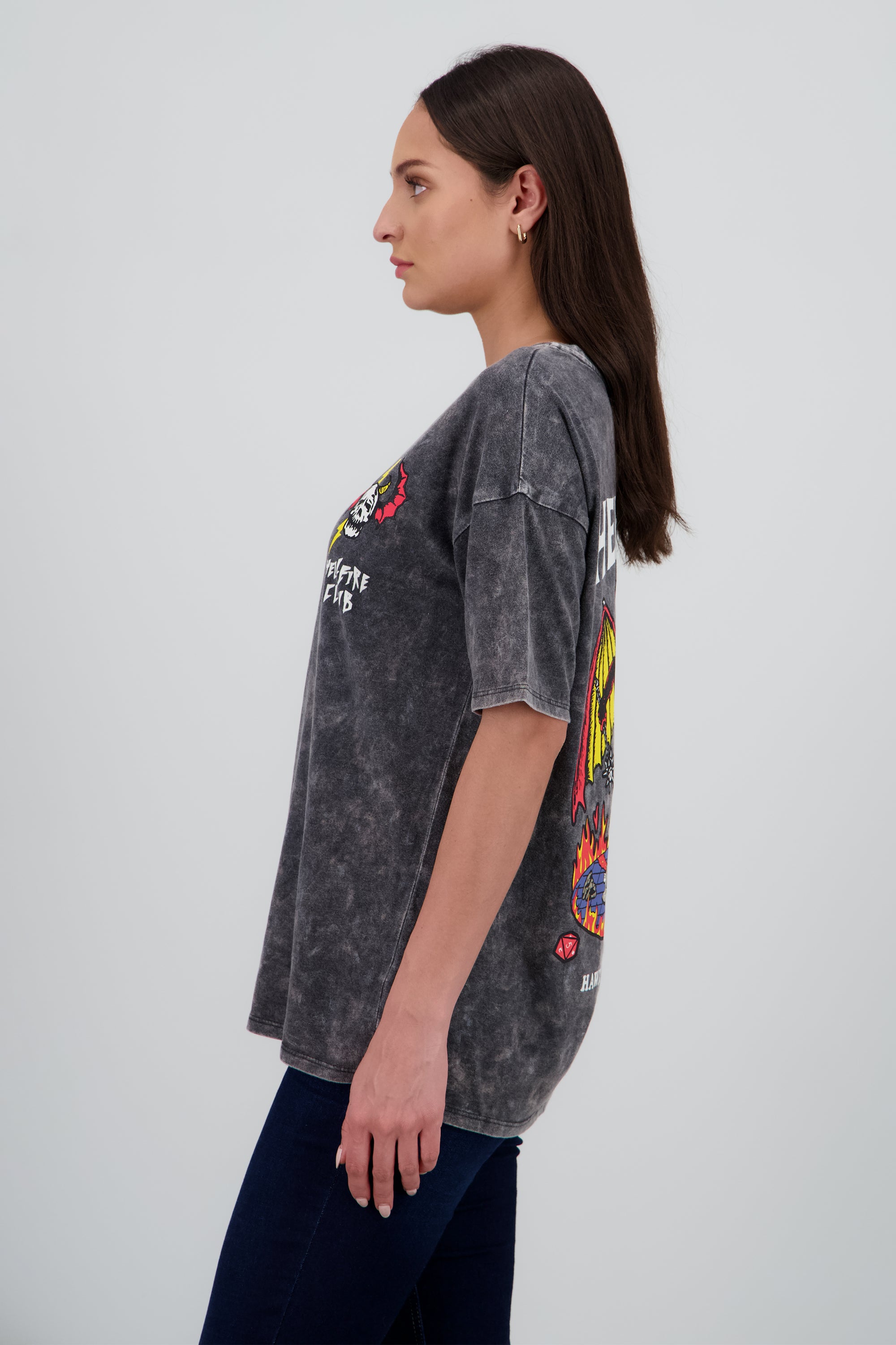 Playera helfire club logo ACID WASH