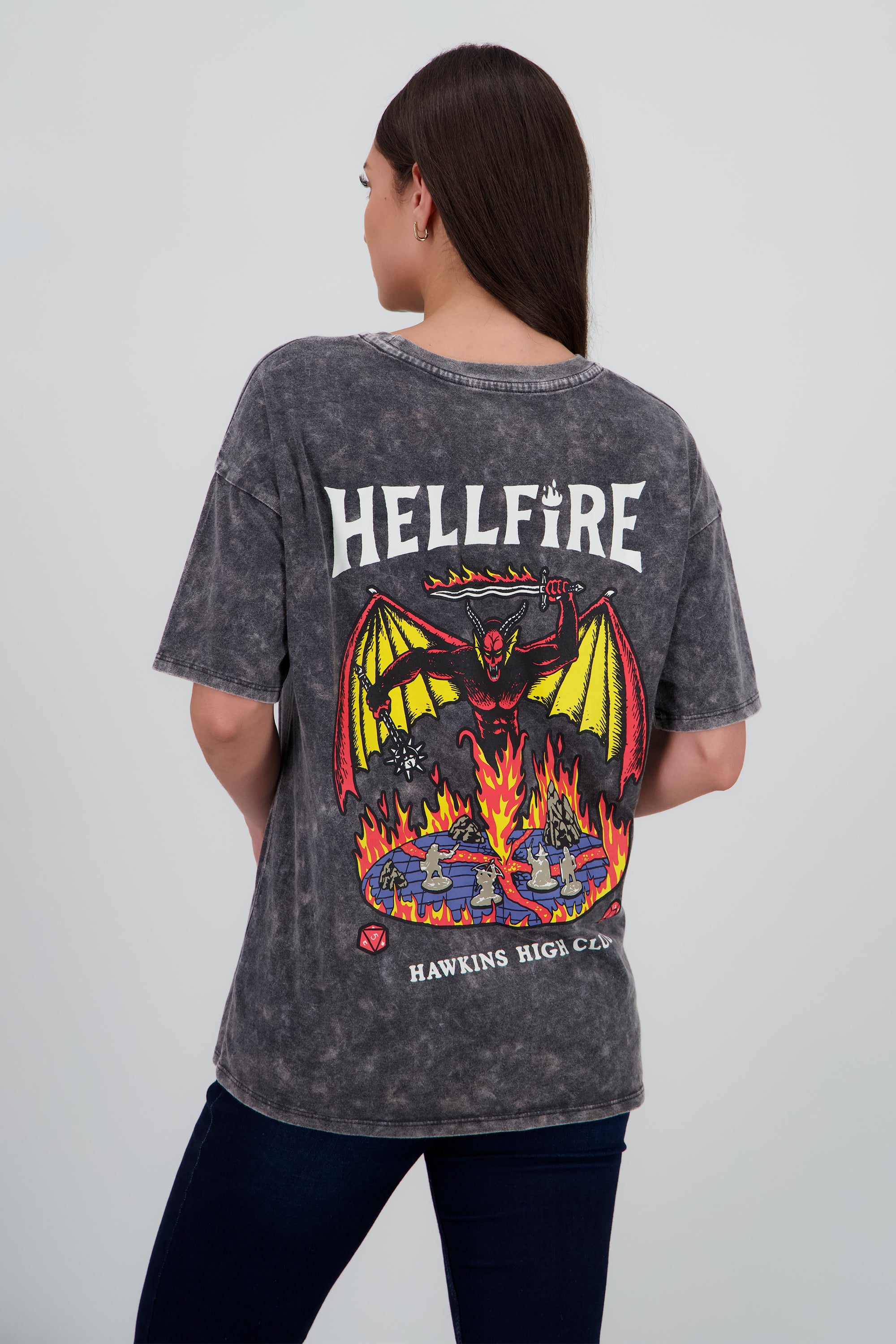 Playera helfire club logo ACID WASH