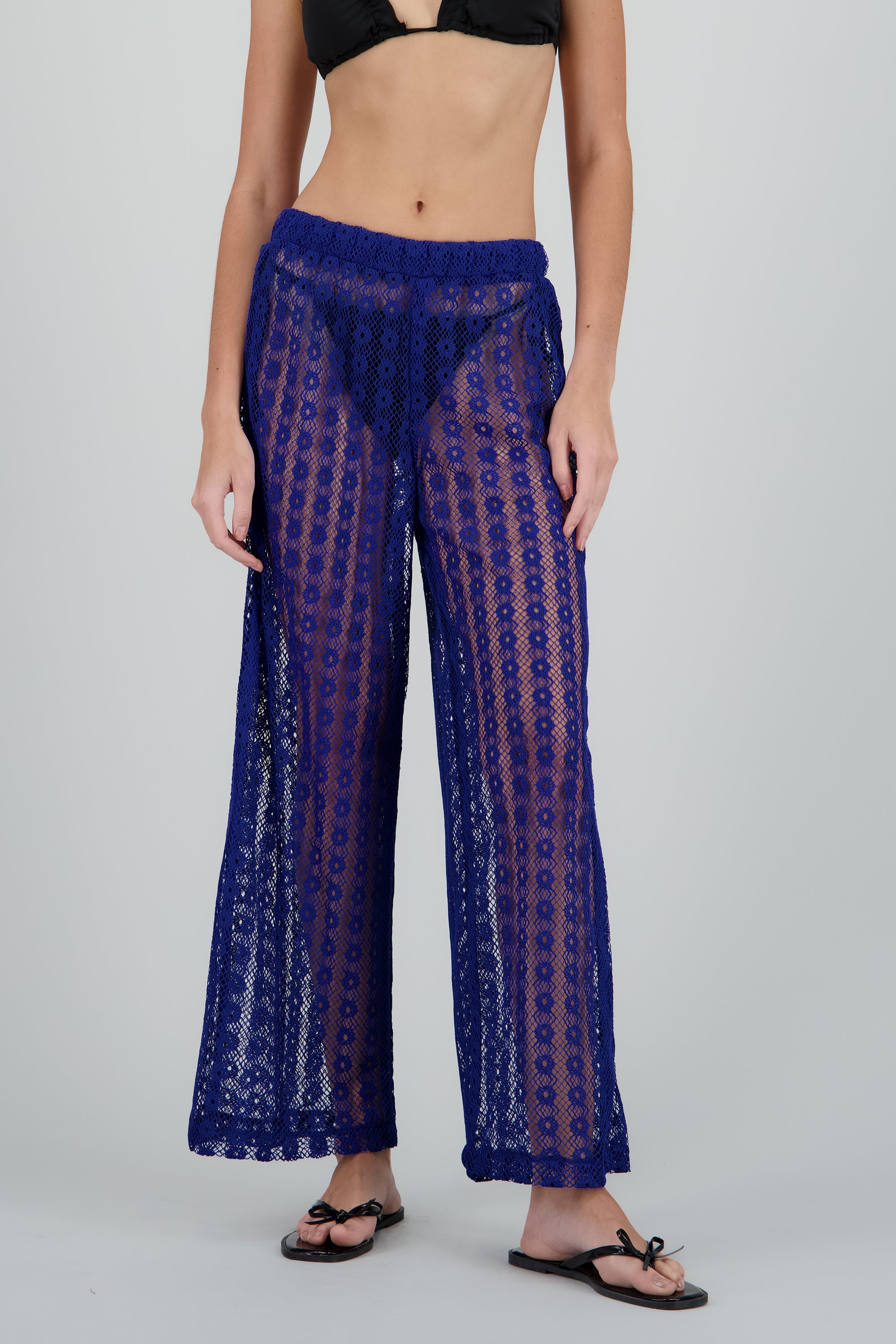 Pantalon tipo crochet AZUL