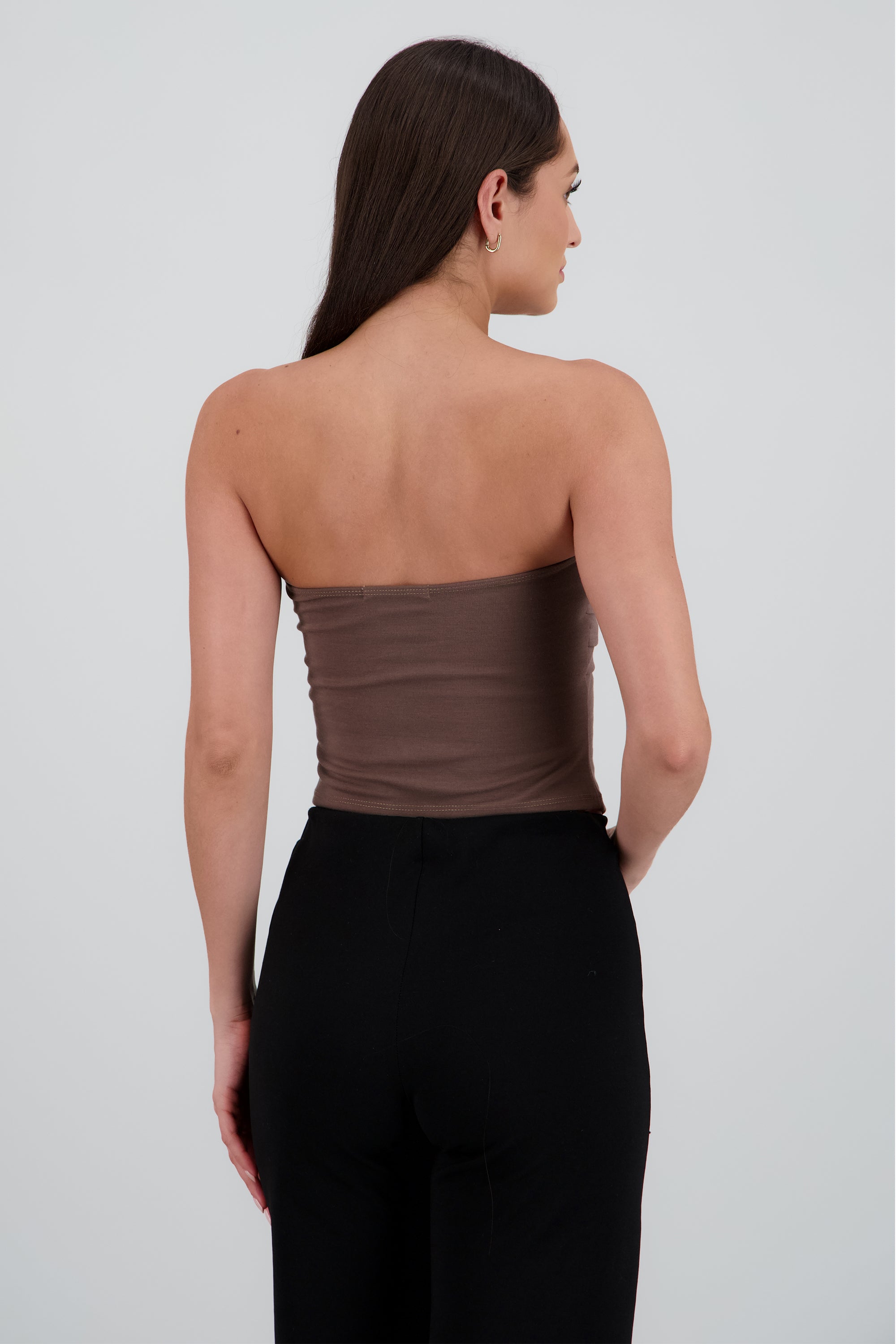 Top strapless plisado TAUPE