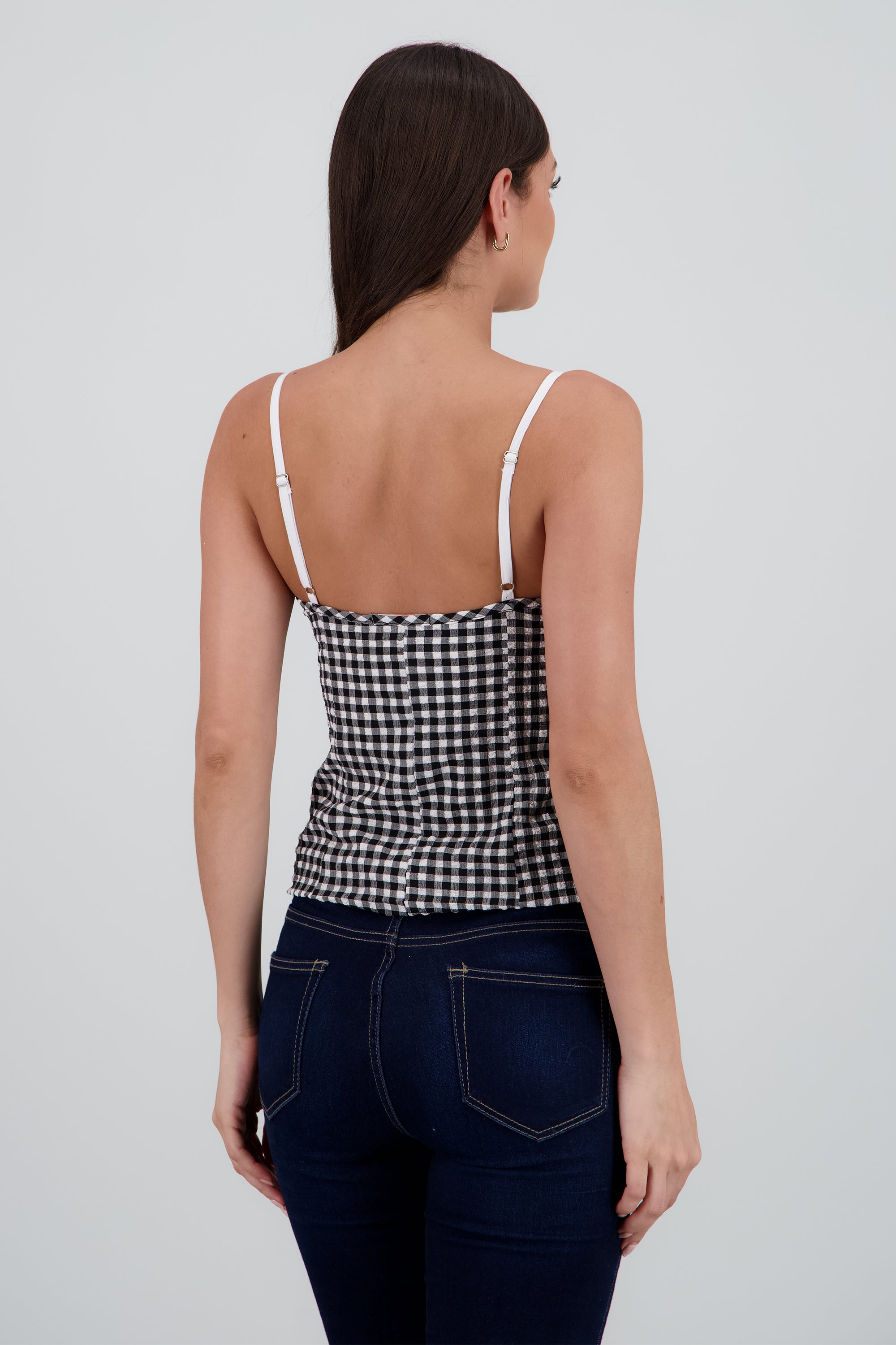 Top de tirantes con contraste NEGRO COMBO