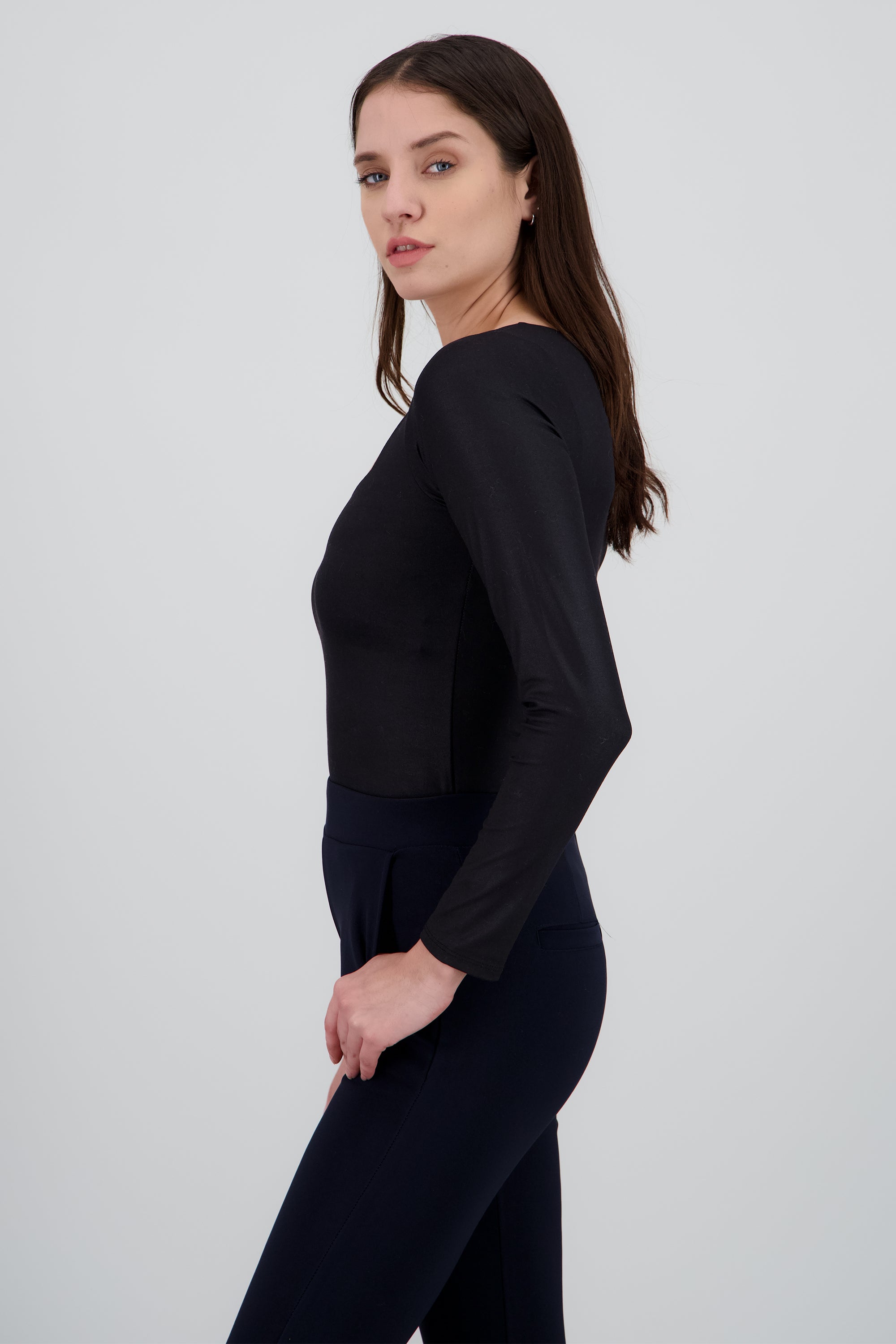 Bodysuit escote cuadrado manga larga NEGRO