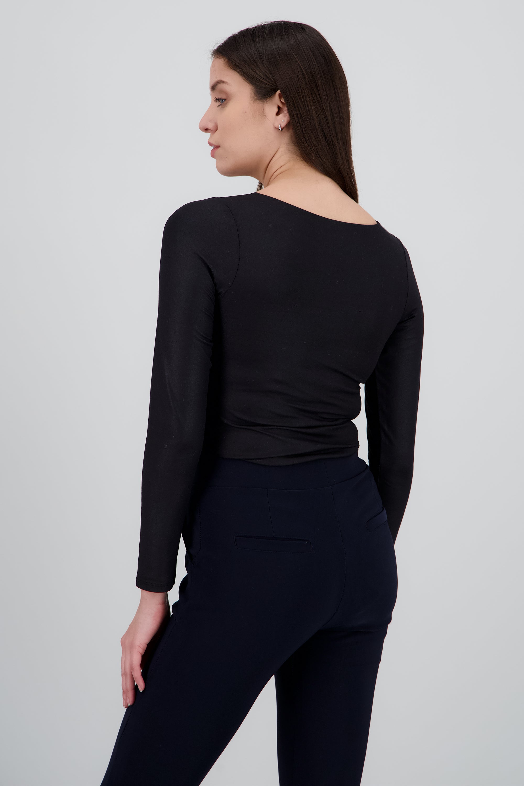 Bodysuit escote cuadrado manga larga NEGRO